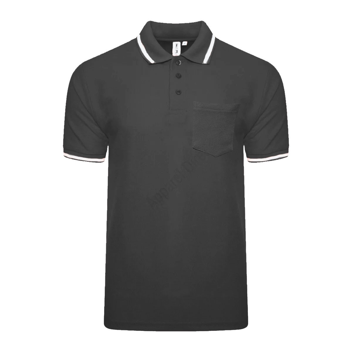 Men’s Polo Short Sleeve Pique Plain Single Tipping Chest Pocket Casual Tee Top