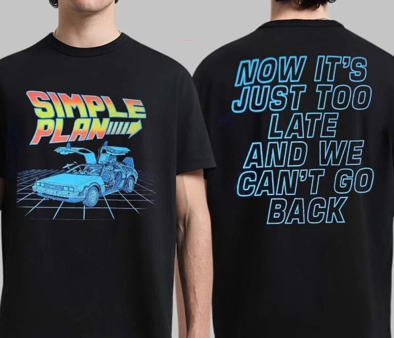Simple Plan Japan Tour 2025 Back To Future Style Graphic Tee Unisex US984
