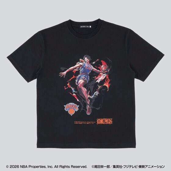ONE PIECE × NBA T-Shirts ACE×New York KNICKS BLACK、White