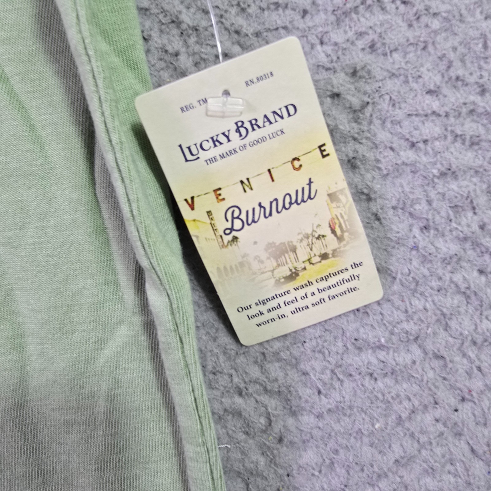 Lucky Brand Ganja Shirt Mens Large Green Smoke Jamaica Weed Casual Faded 420 NWT