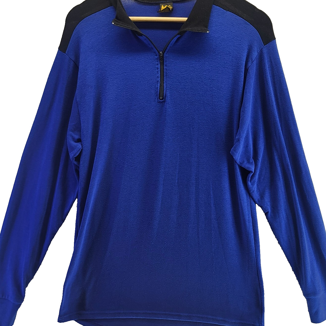 REI 1/4 Zip Shirt Men Large Blue Long Sleeve Pullover USA Fleece Lightweight