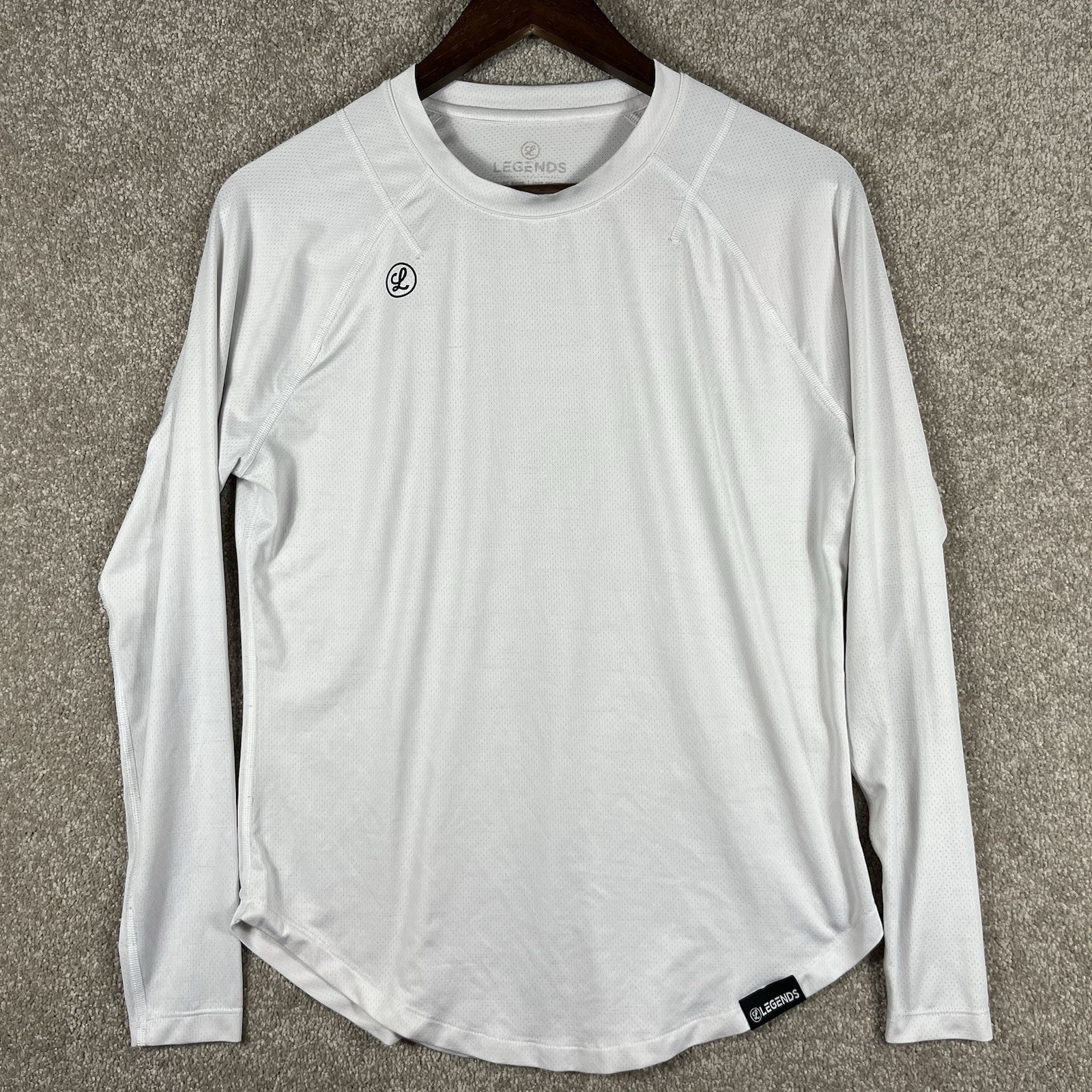 Legends Men’s XL White Enzo Long Sleeve Athletic Shirt Performance Gym