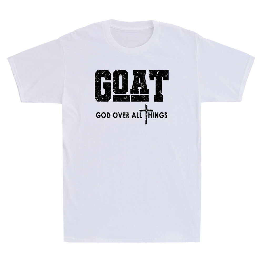 Goat God Over All Things Funny Christian Quote Retro Men’s Short Sleeve T-Shirt