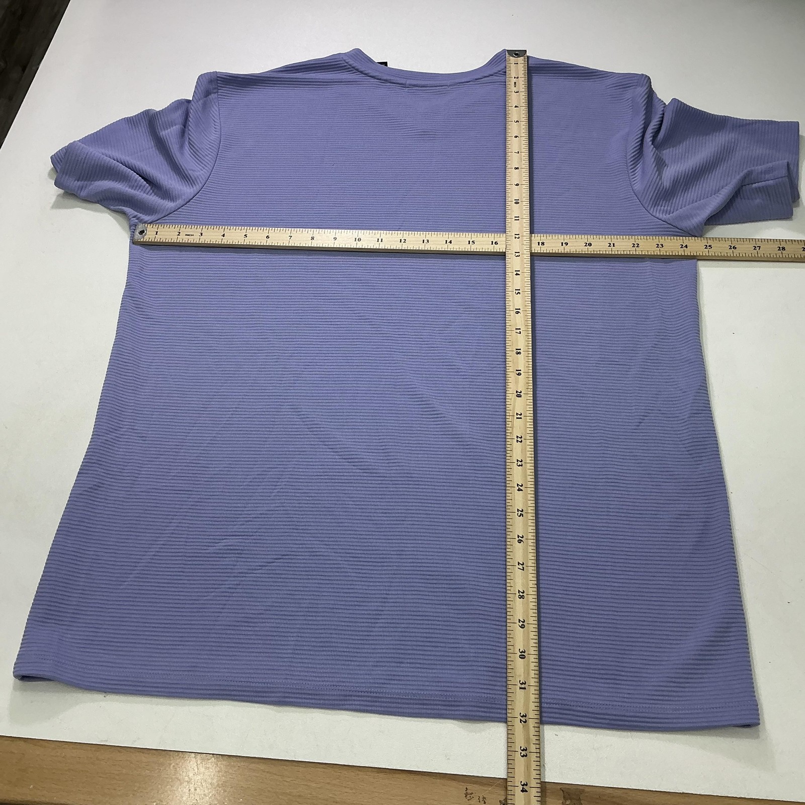 Brandini Shirt Mens 2XL Purple V Neck Short Sleeve Textured Modal Blend Made USA