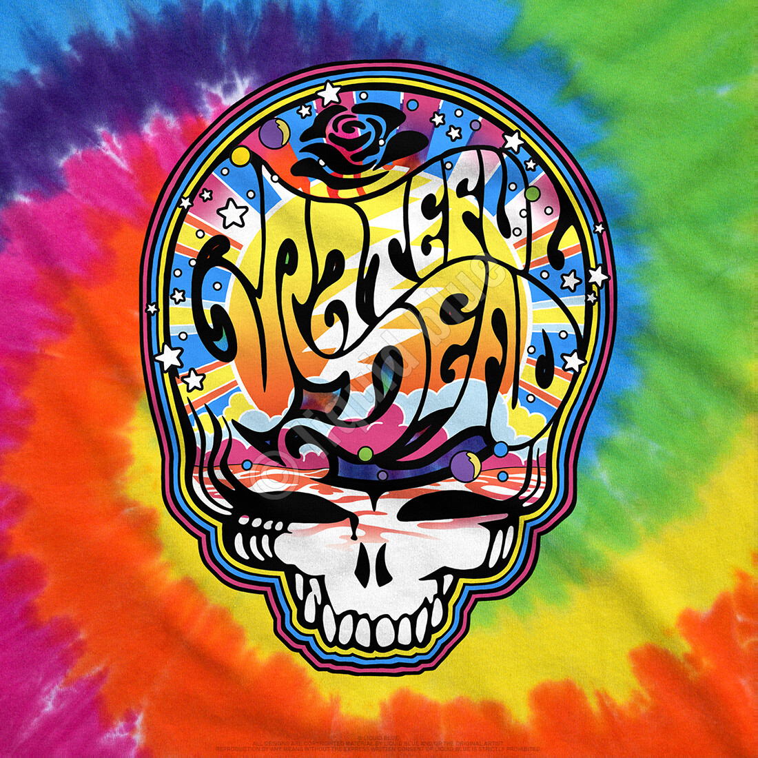 GRATEFUL DEAD-MOD SYF-Steal Your Face-ROSE-TIE DYE T-SHIRT S-M-L-XL-2X Garcia