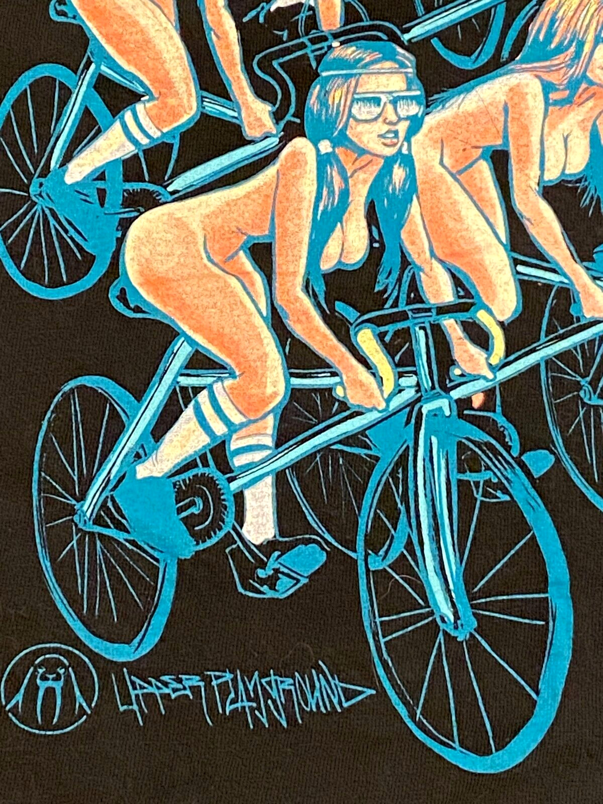 Upper Playground Men’s M T-Shirt PDX BIKE RIDE Sexy Women on Fixie Bicycles OOP