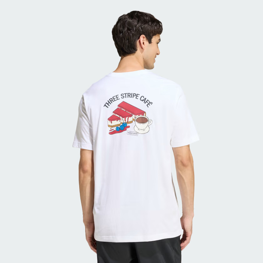 adidas men COFFEE CAFE CHEESECAKE GRAPHIC T-SHIRT