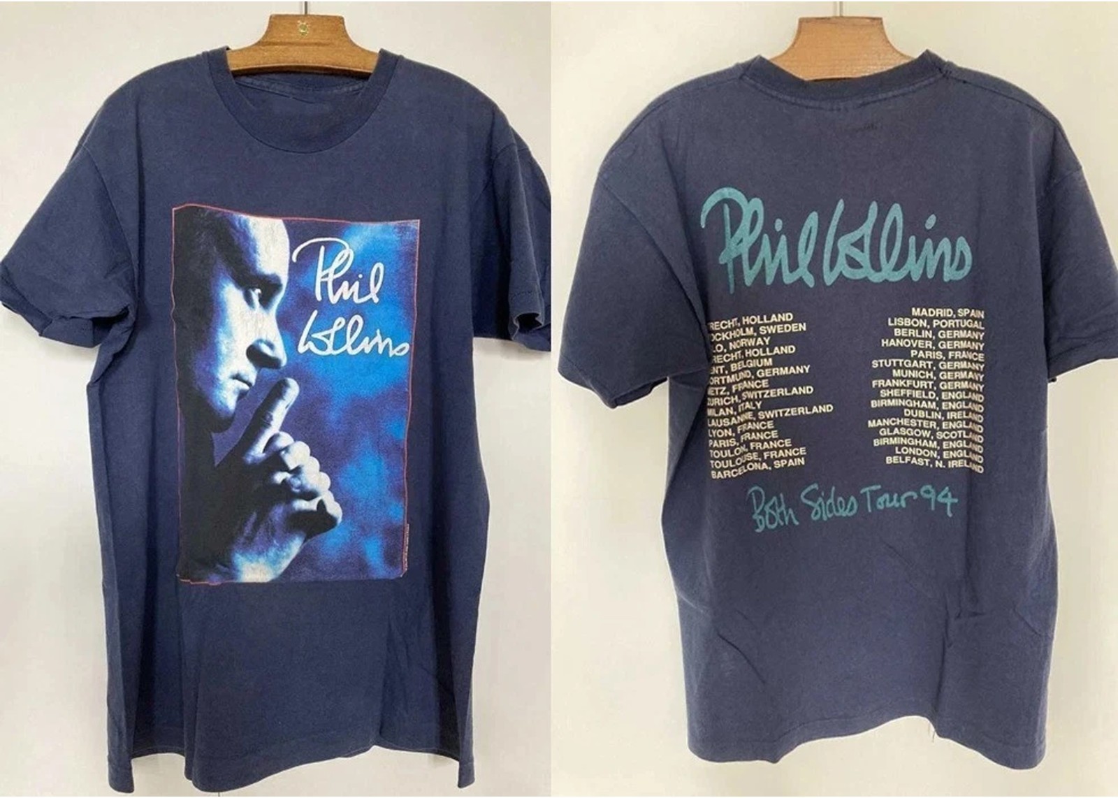 Phil Collins Tour 94 Black Cotton Unisex T-Shirt 22D433