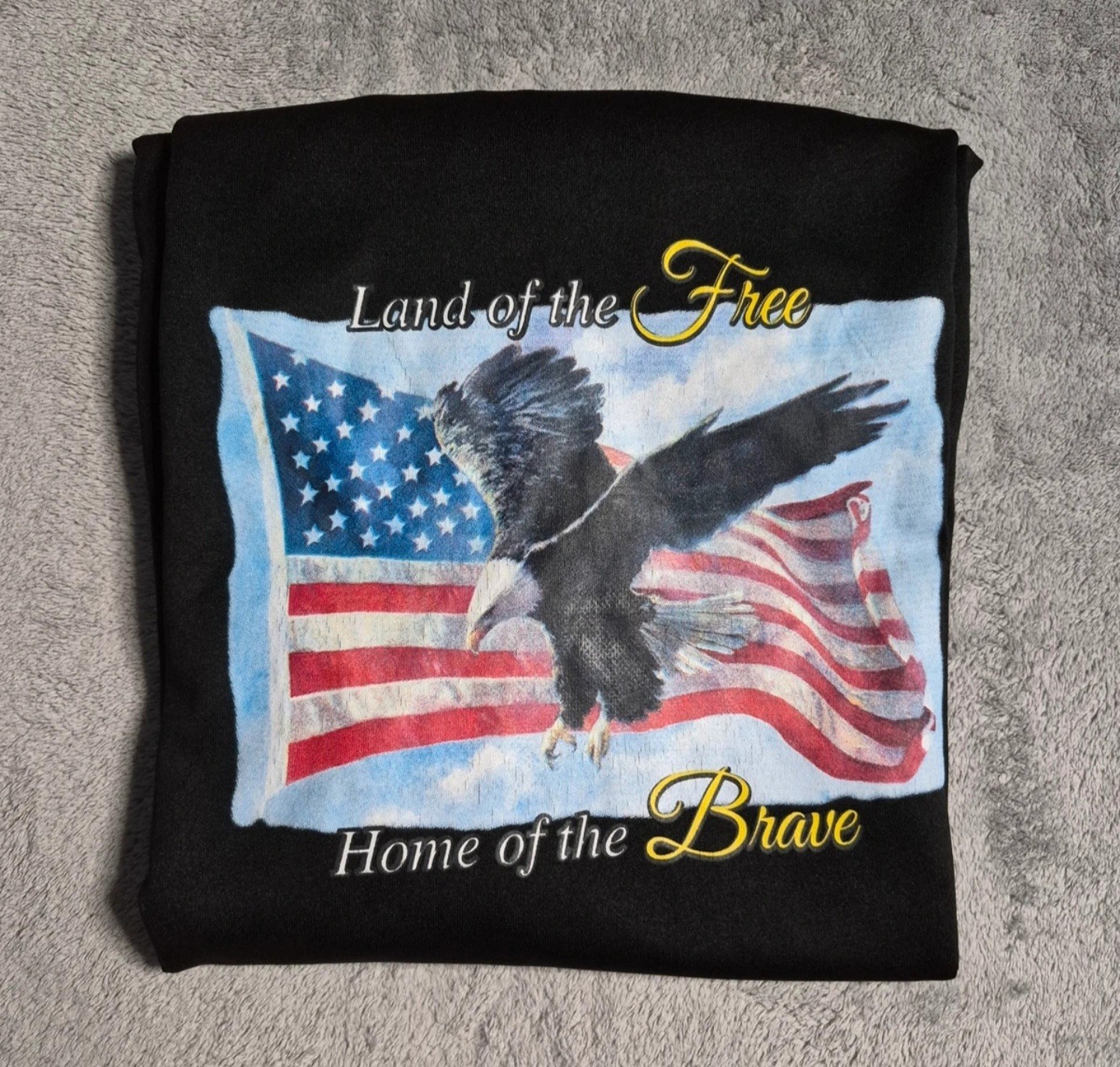 Retro Land of the Free Home of the Brave Long Sleeve Size L