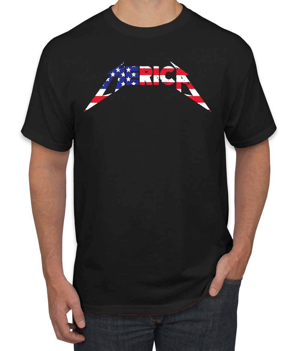 America USA Metallica Lightning Men Graphic Tshirt