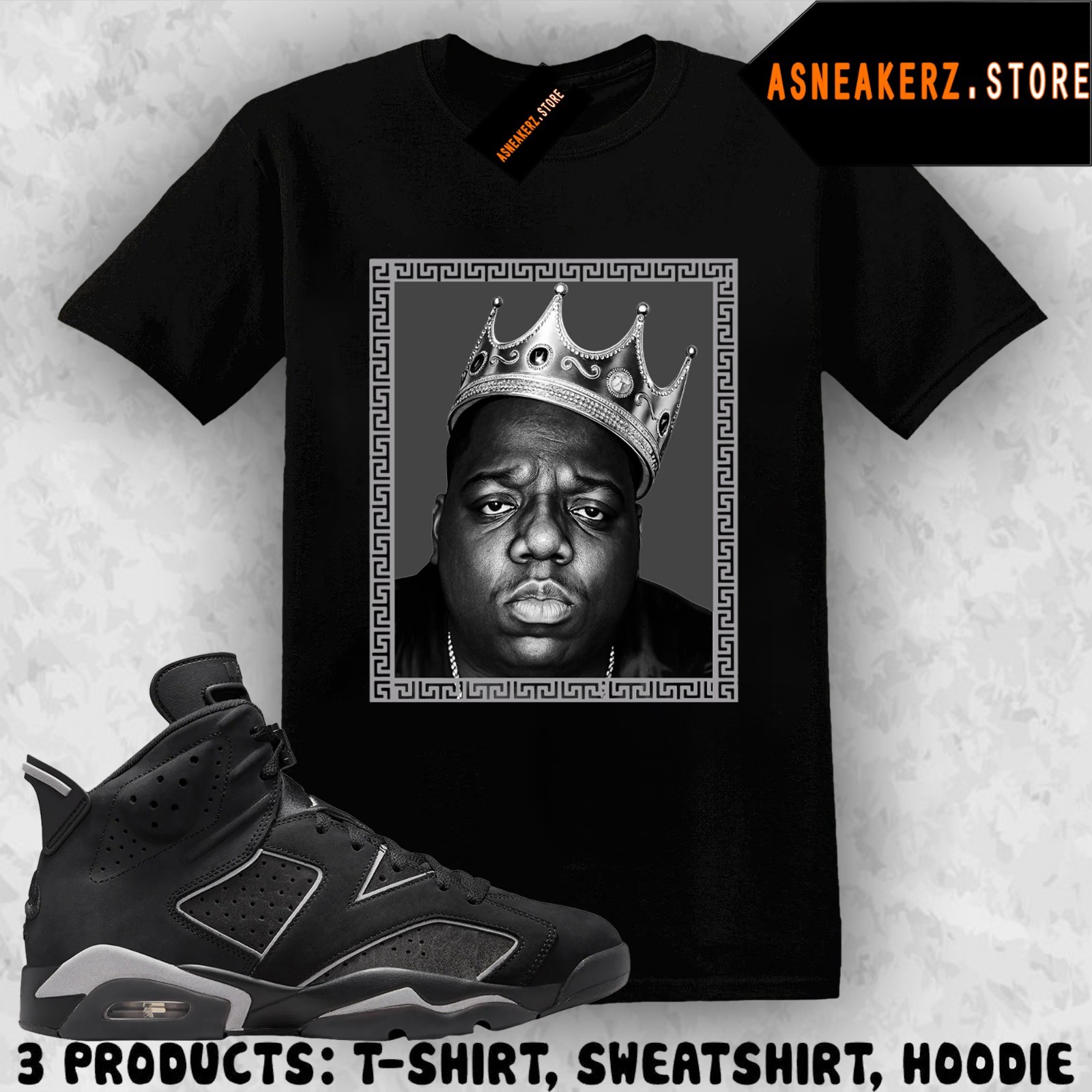 Tee Shirt Matching AJ 6 Cap and Gown 2026 To Match Sneaker IMO Biggie T-Shirt