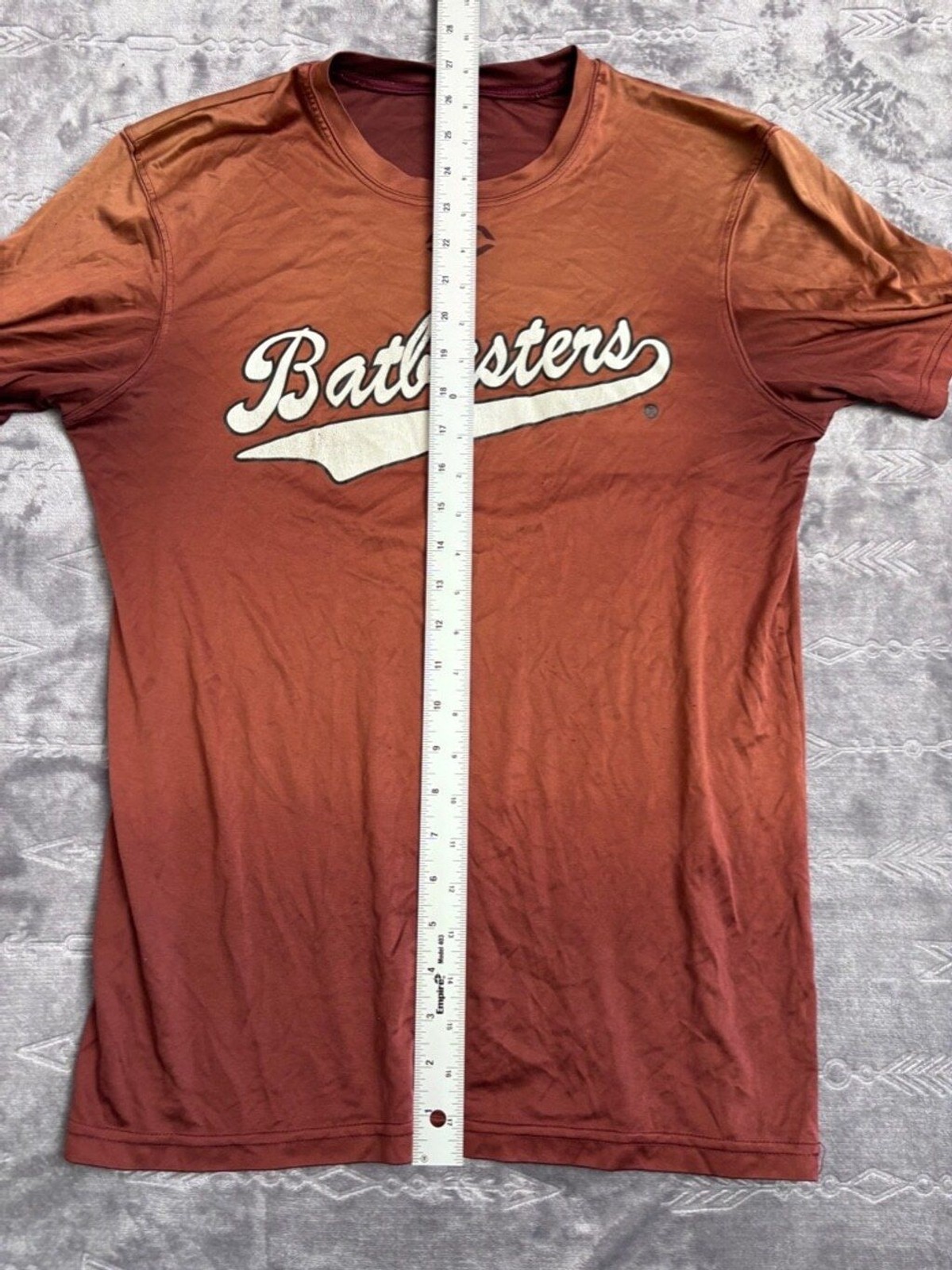 Men’s Russell Batbusters T-Shirt | Large Burgundy Orange Activewear for Baseball