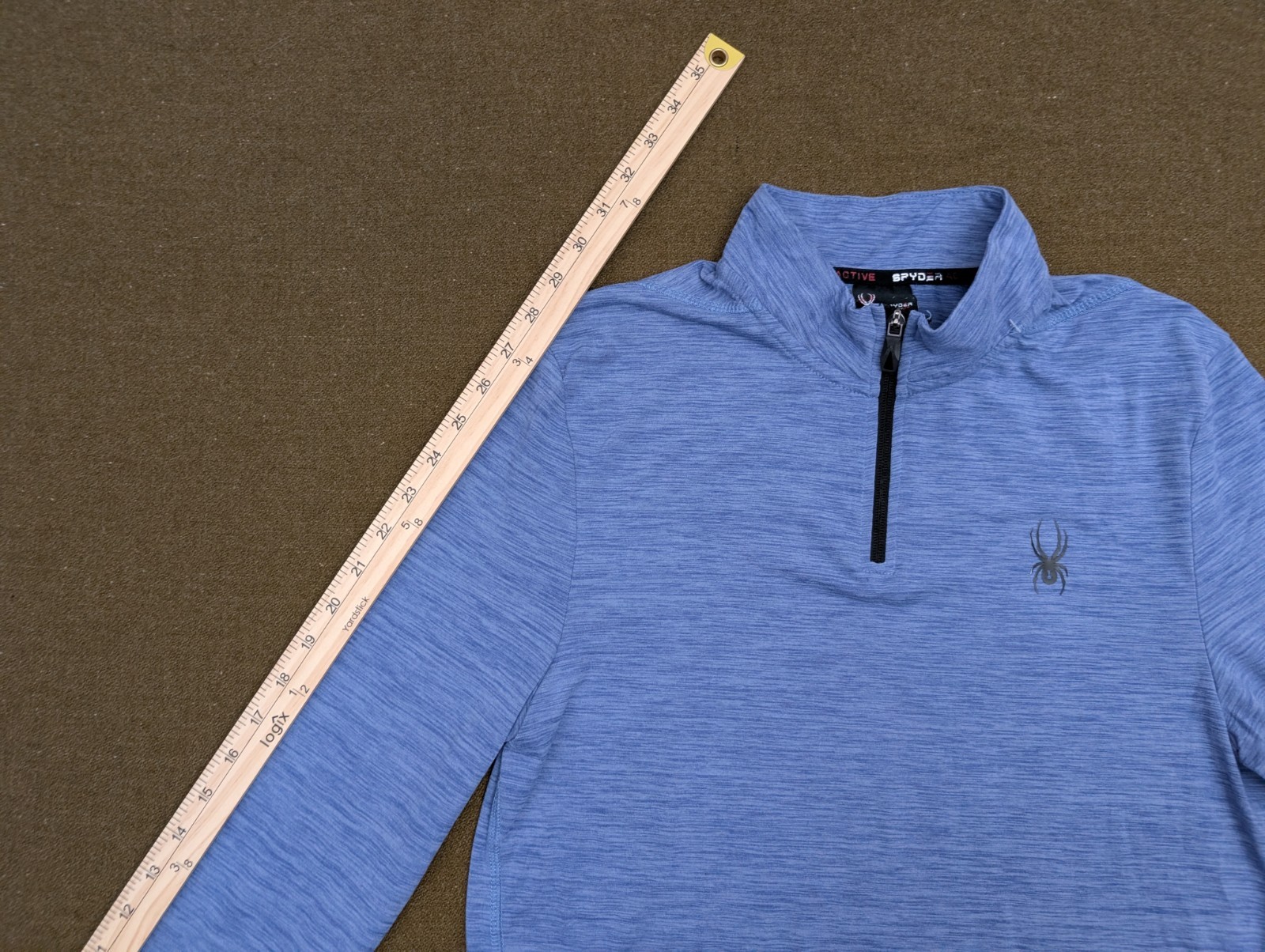 Spyder Active Athletic Shirt Sz Small Quarter Zip Pullover Blue Athleisure 1210