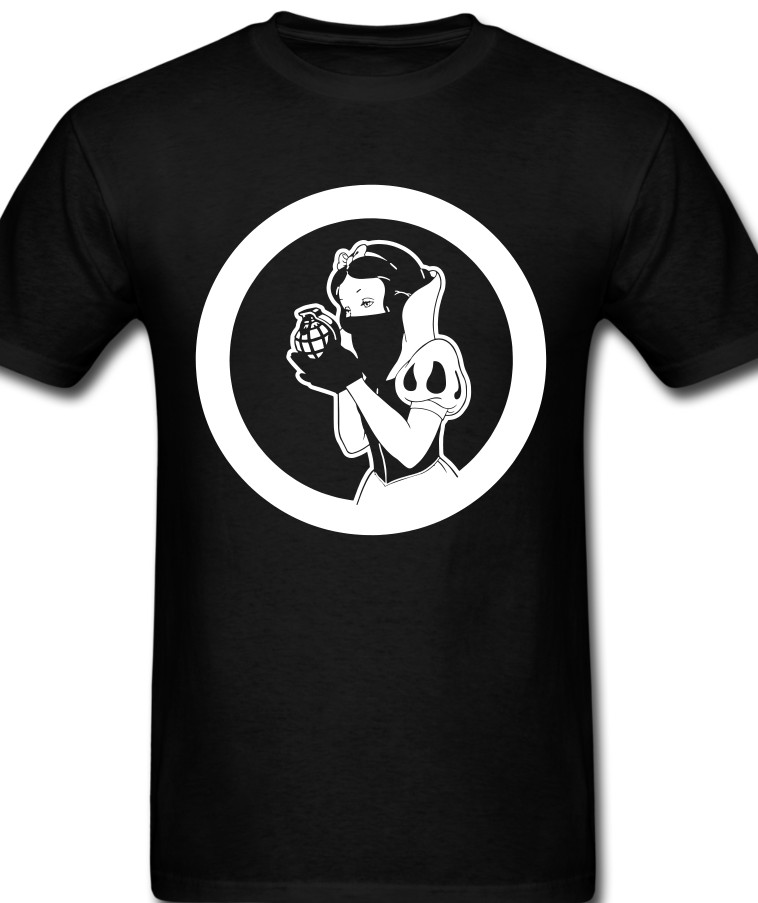 Snow White Grenade T shirt Tee Anarchy anarchist Protest Rights