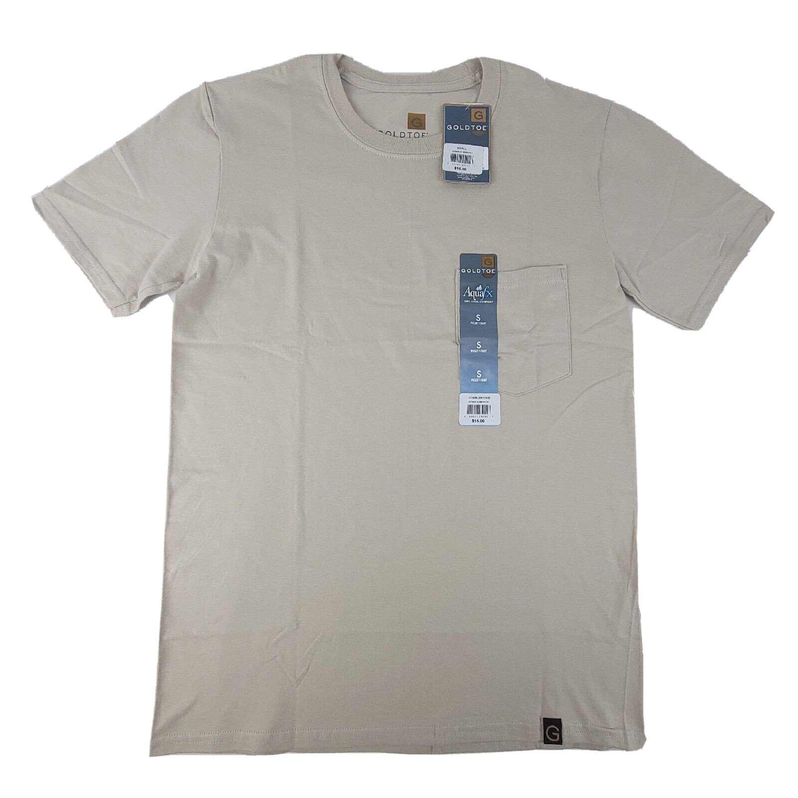 Gold Toe Men’s Crew Neck Pocket T-Shirt Size Small 34-36 Cobblestone New