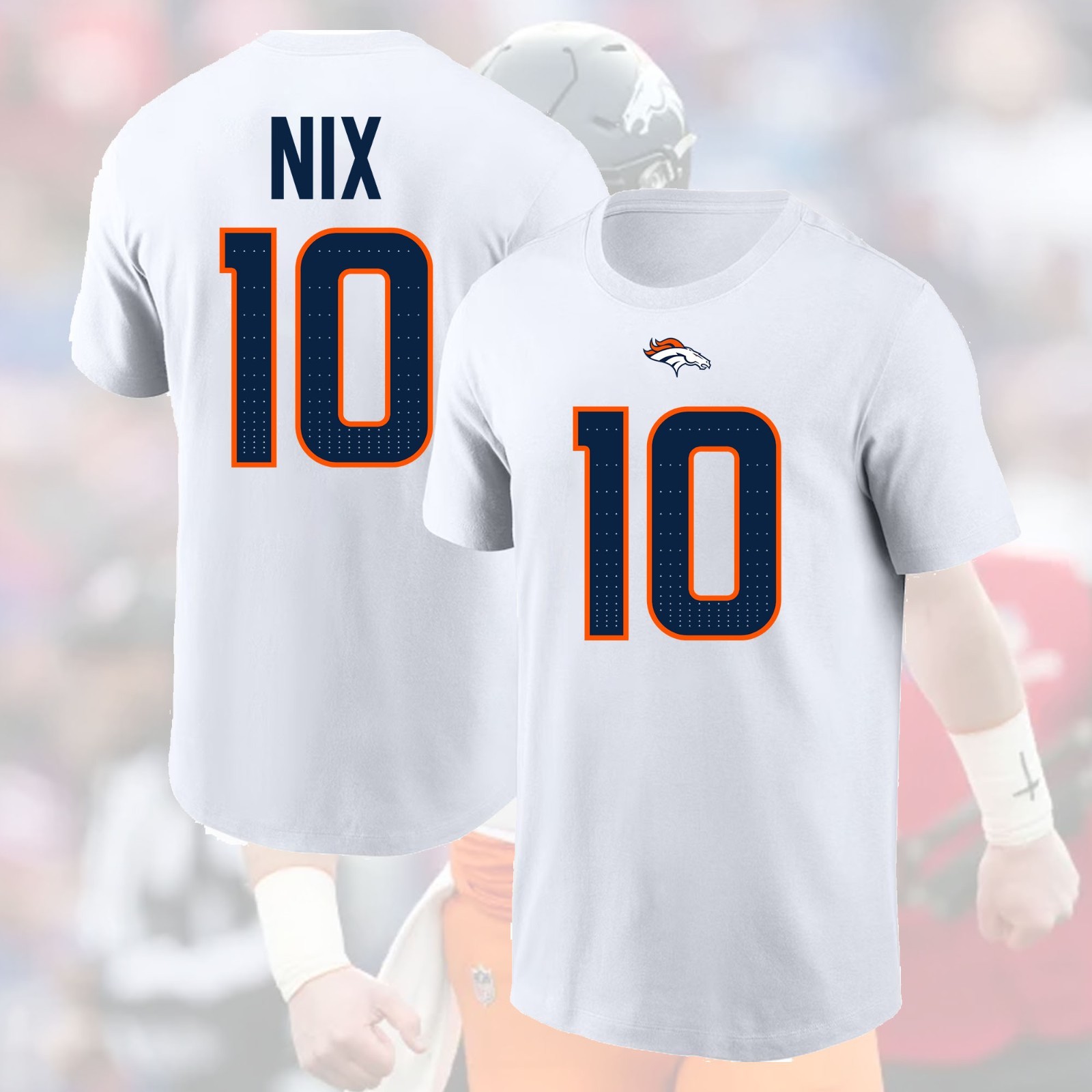 SALE 30% – Bo Nix #10 Denver Broncos 2025 Name & Number Gift For Fans