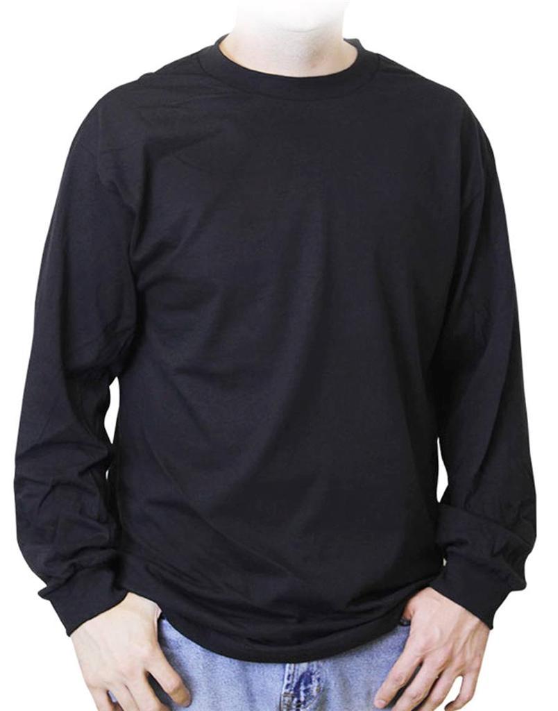 New Mens AAA Black Navy Blue Plain Long Sleeve T-Shirt S M L XL 2XL 3XL 4XL 5XL