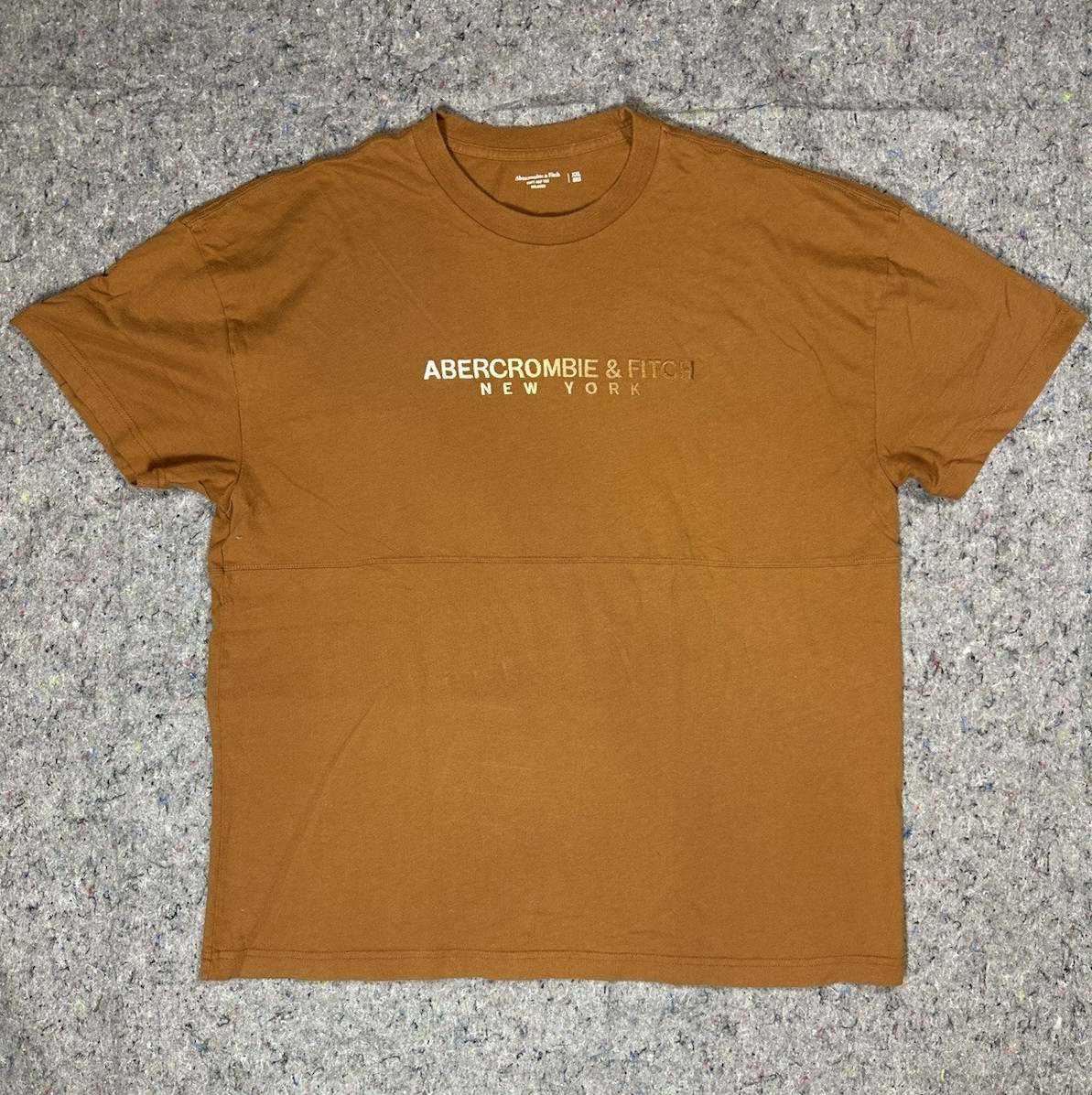 Abercrombie & Fitch Men’s XXL Relaxed Brown Soft A&F Logo Graphic Tee Crew