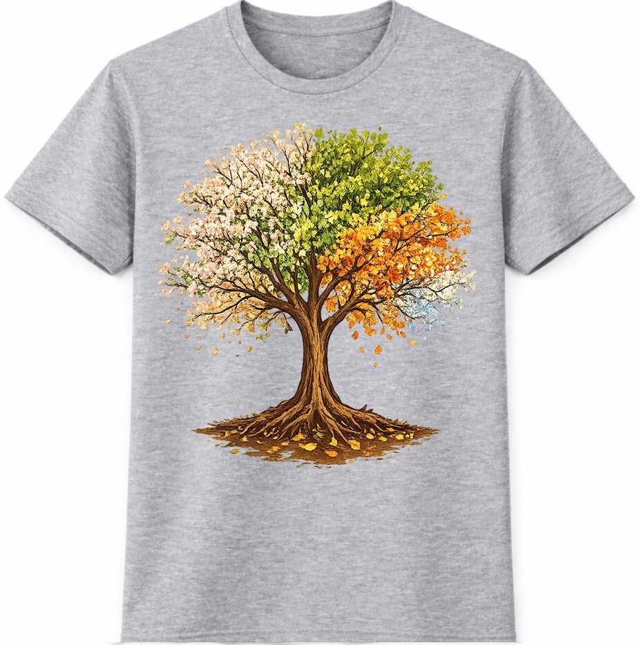 Tree Four Seasons T Shirt Spring Summer Fall Winter Nature Graphic Tee
