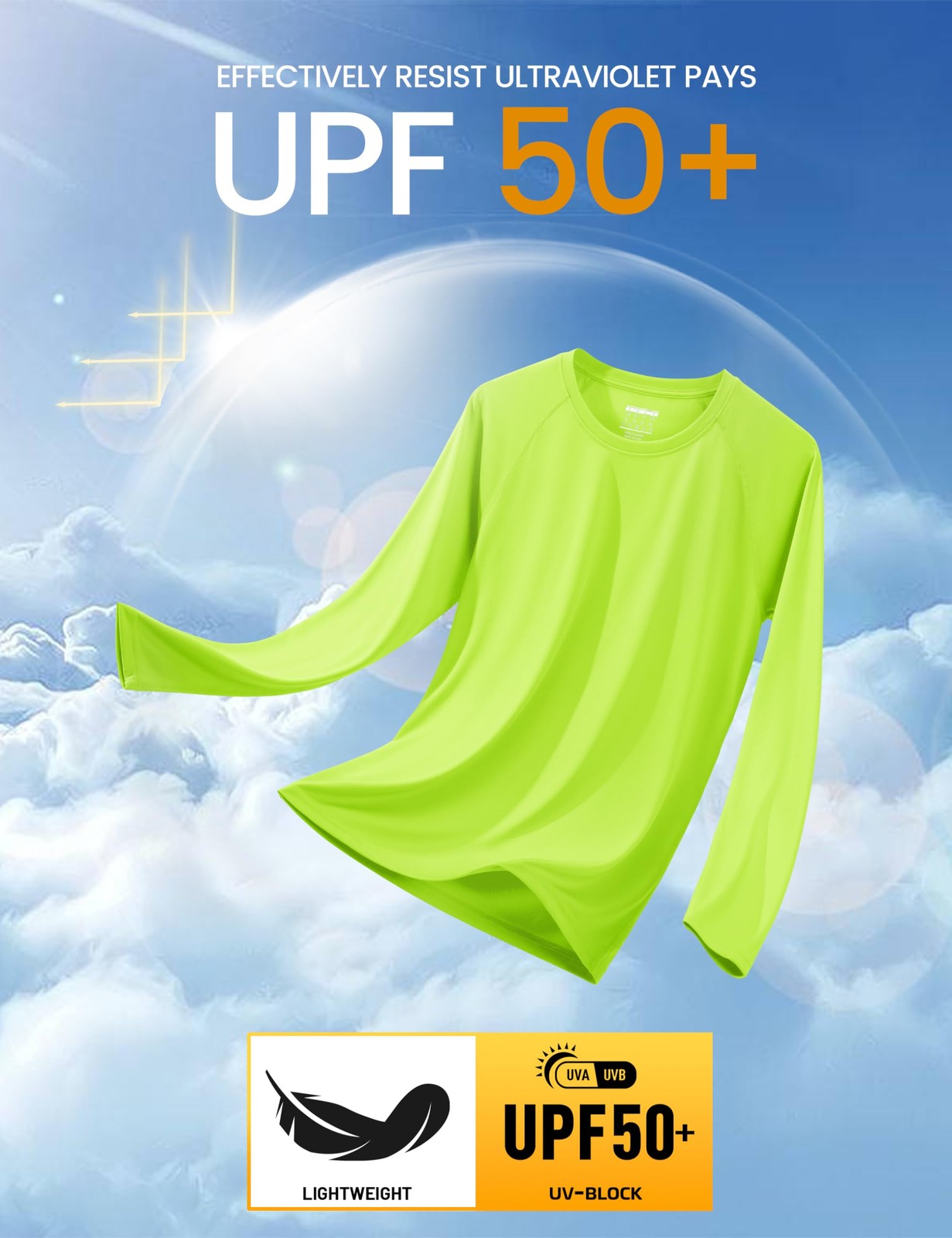 Men’s Long Sleeve Shirts UPF 50+ UV Sun Protection Athletic Shirts for Hiking…