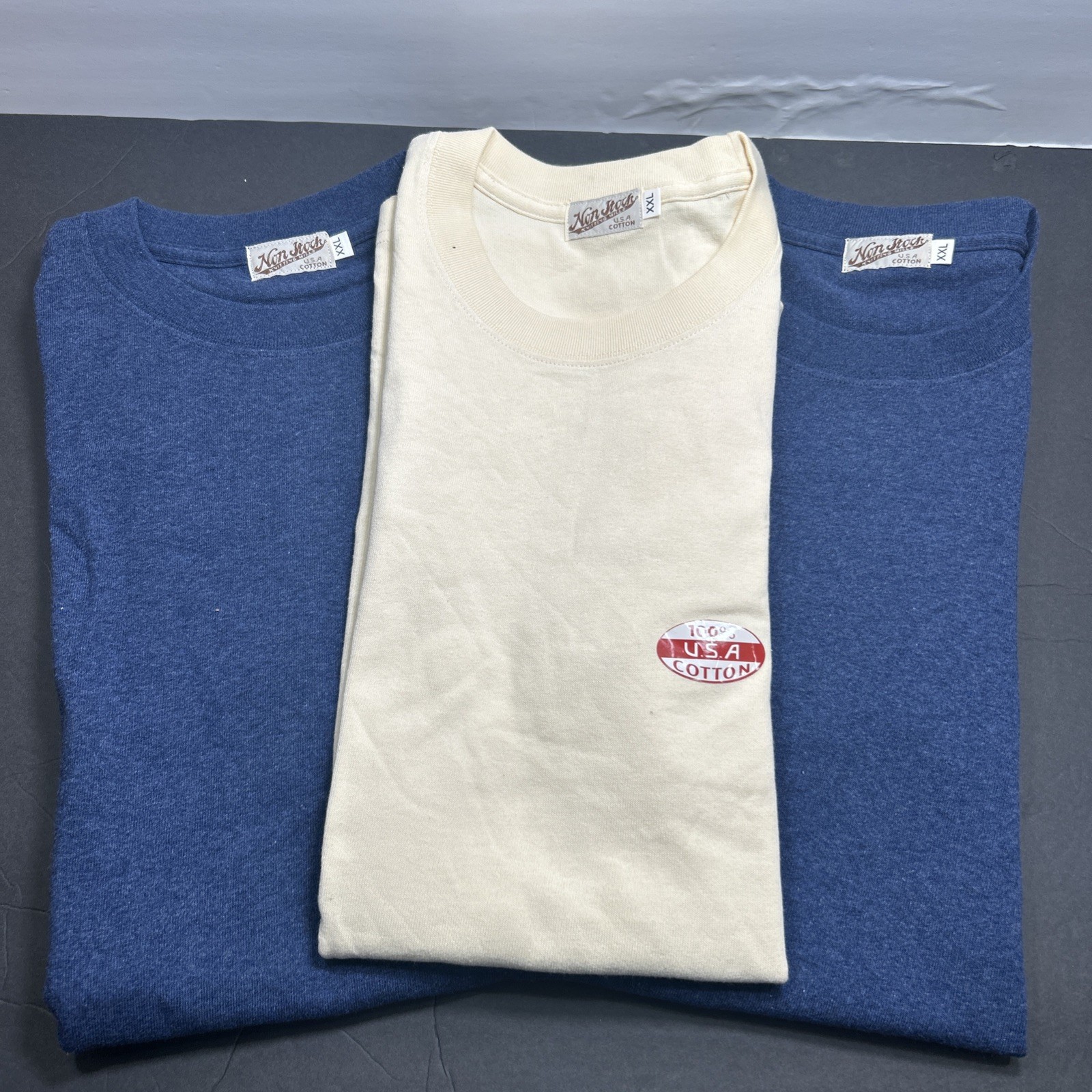 Bronson Non Stock Tubular T-Shirt-XXL,embryo and denim blue lot of 3!!