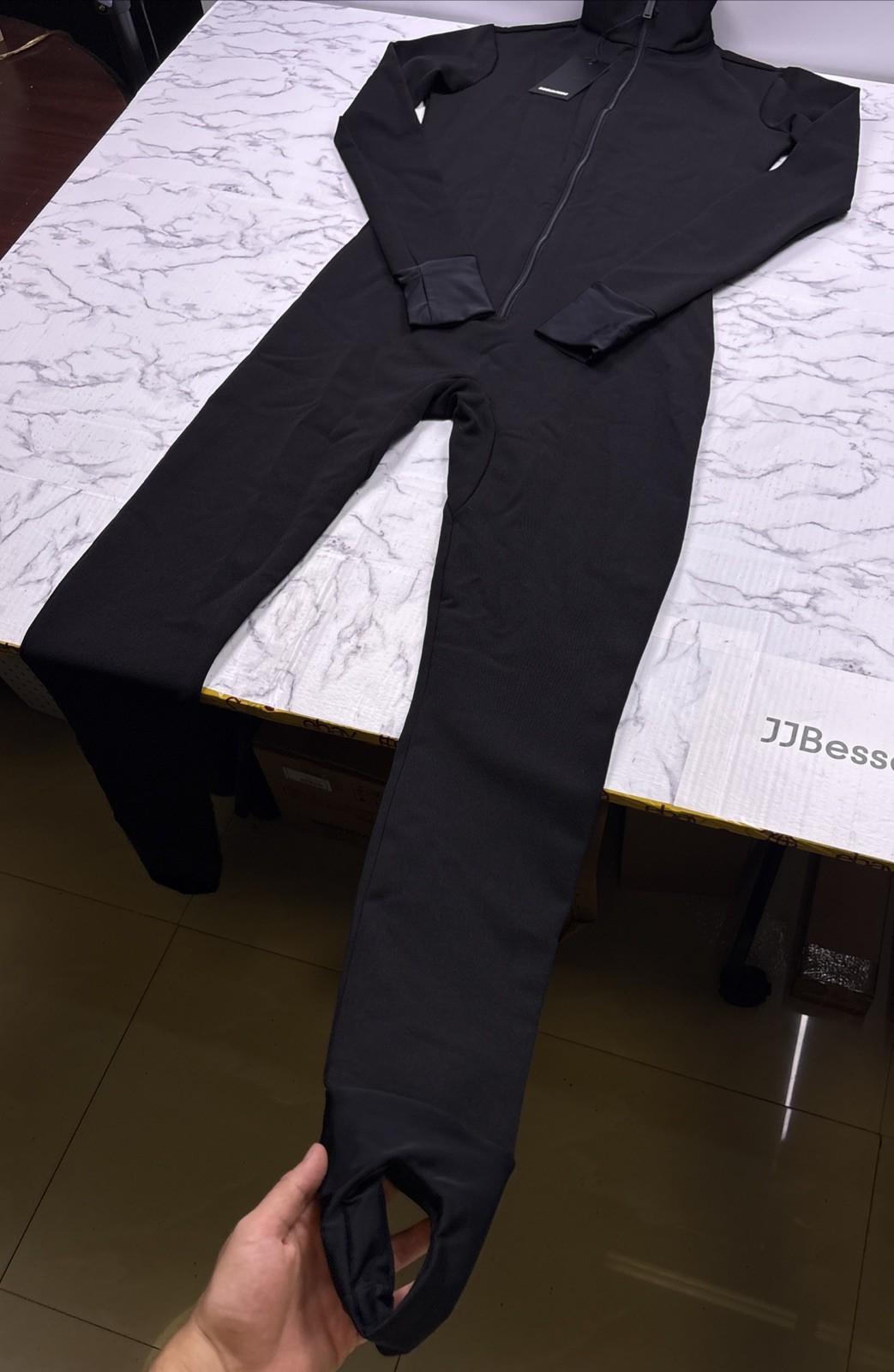 NEW DSQUARED2 Ski Black Zip Jumpsuit Back Logo Made in Italy Size 44 (US XS/S)