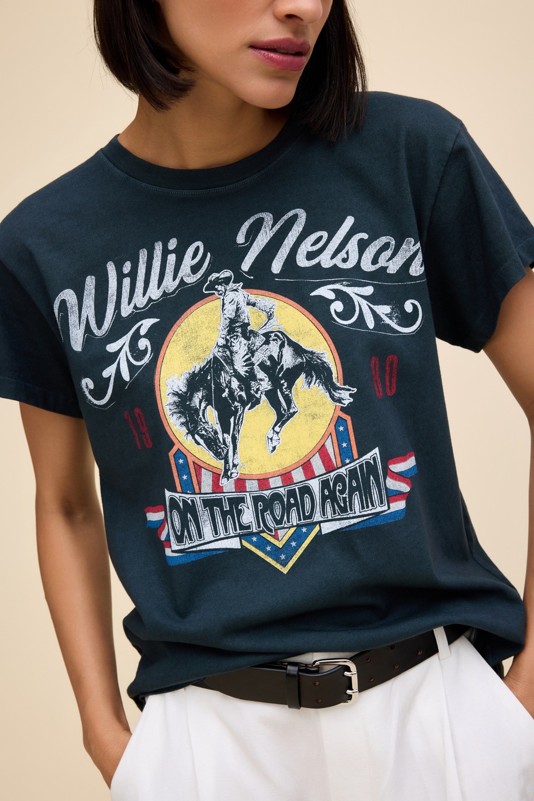 Willie Nelson 1980 Cowboy Tour Short Sleeve Unisex T shirt Remake NH22396