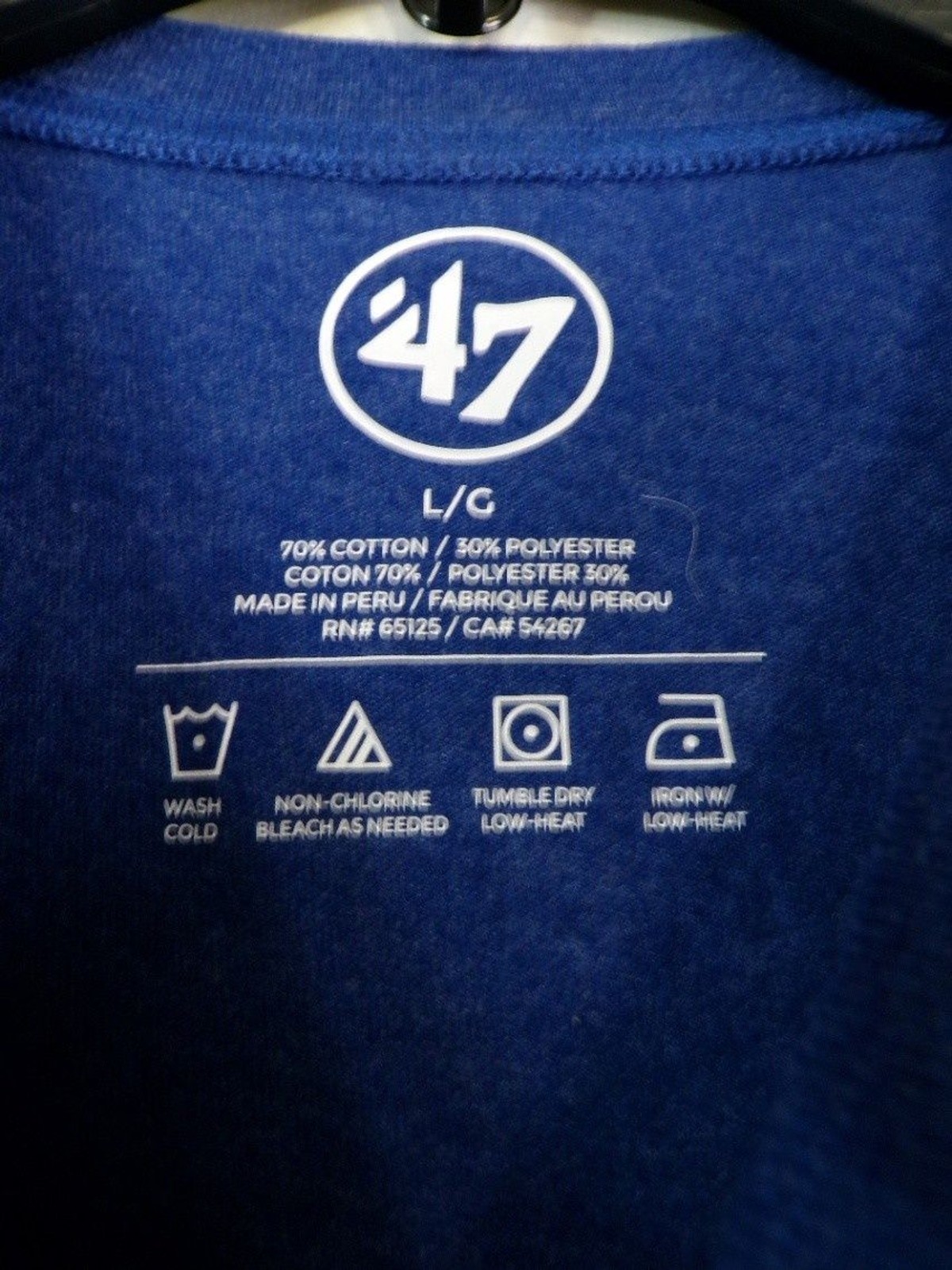 47 Brand New York Rangers Men’s Large Blue Graphic T Shirt L/G