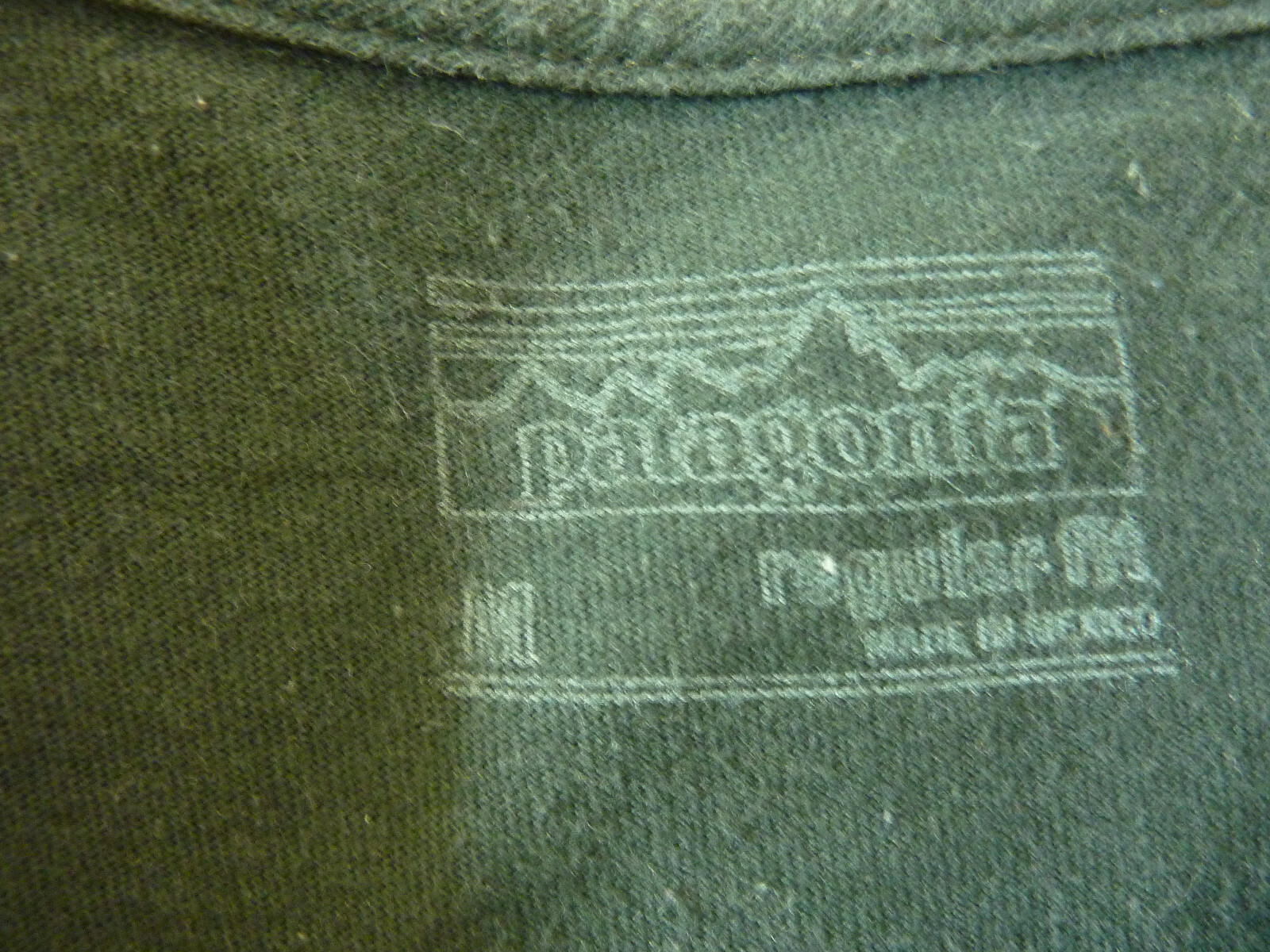 Patagonia Long Sleeve Shirt Dark Green Organic Cotton Regular Fit Adult Sz M