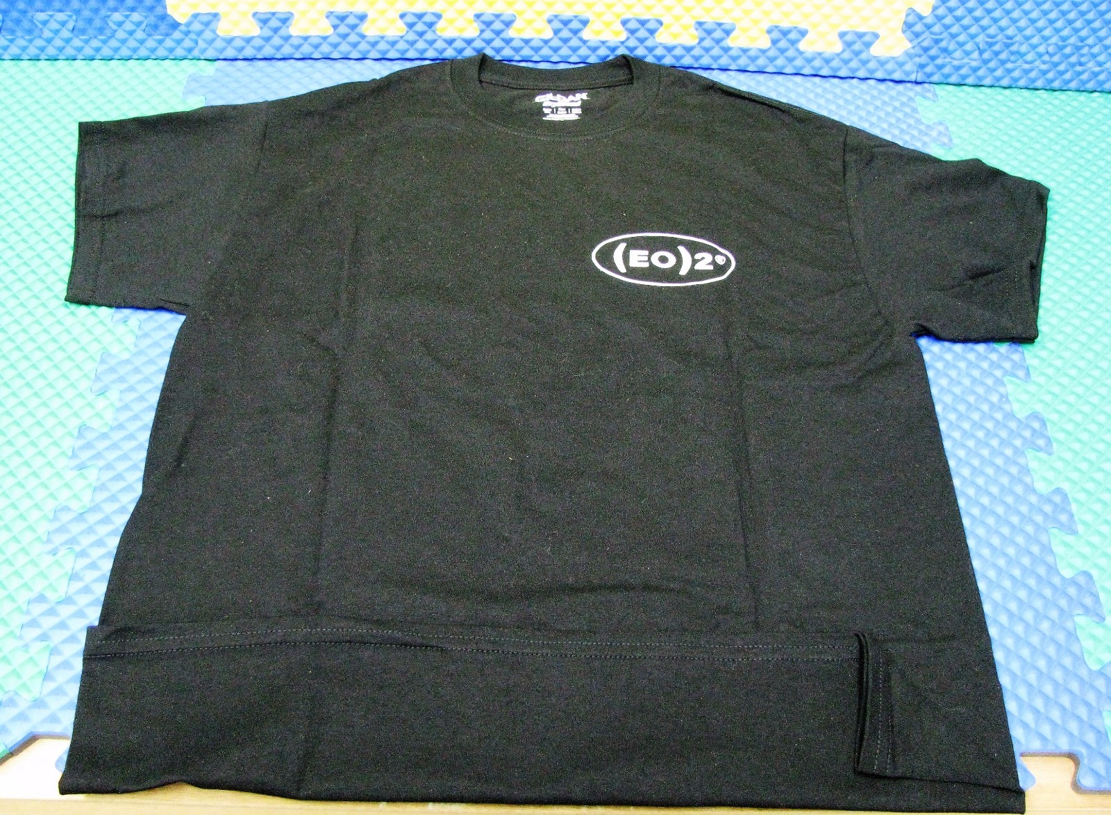 (EO)2 50/50 Cotton/Poly. Short SleeveT-Shirt Black w/White Logo CHOOSE YOUR SIZE