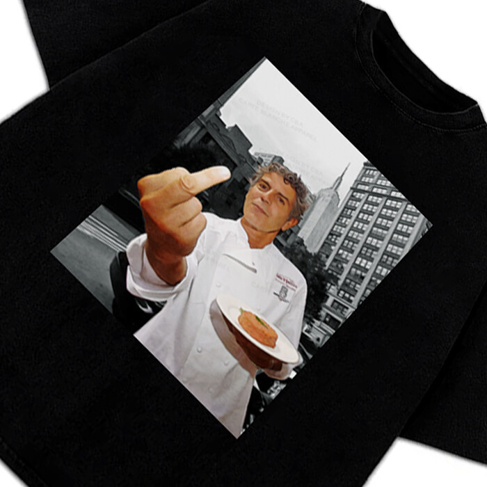 Anthony Bourdain Middle Finger T Shirt Parts Unknown Foodie Fan Shirt