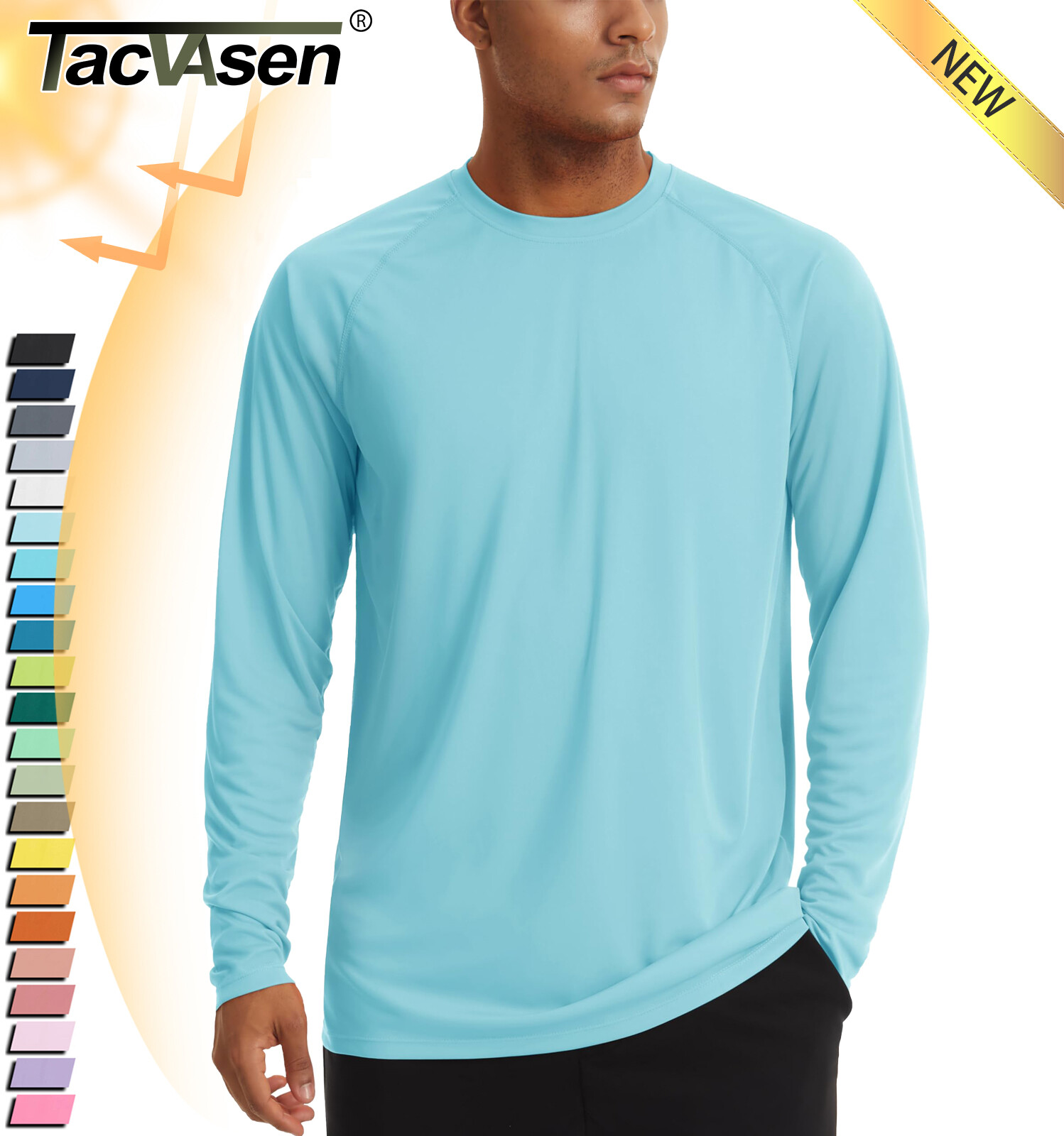 Summer Men’s UV Shirts UPF50+ Outdoor Fishing Water Sport Performance T-Shirts