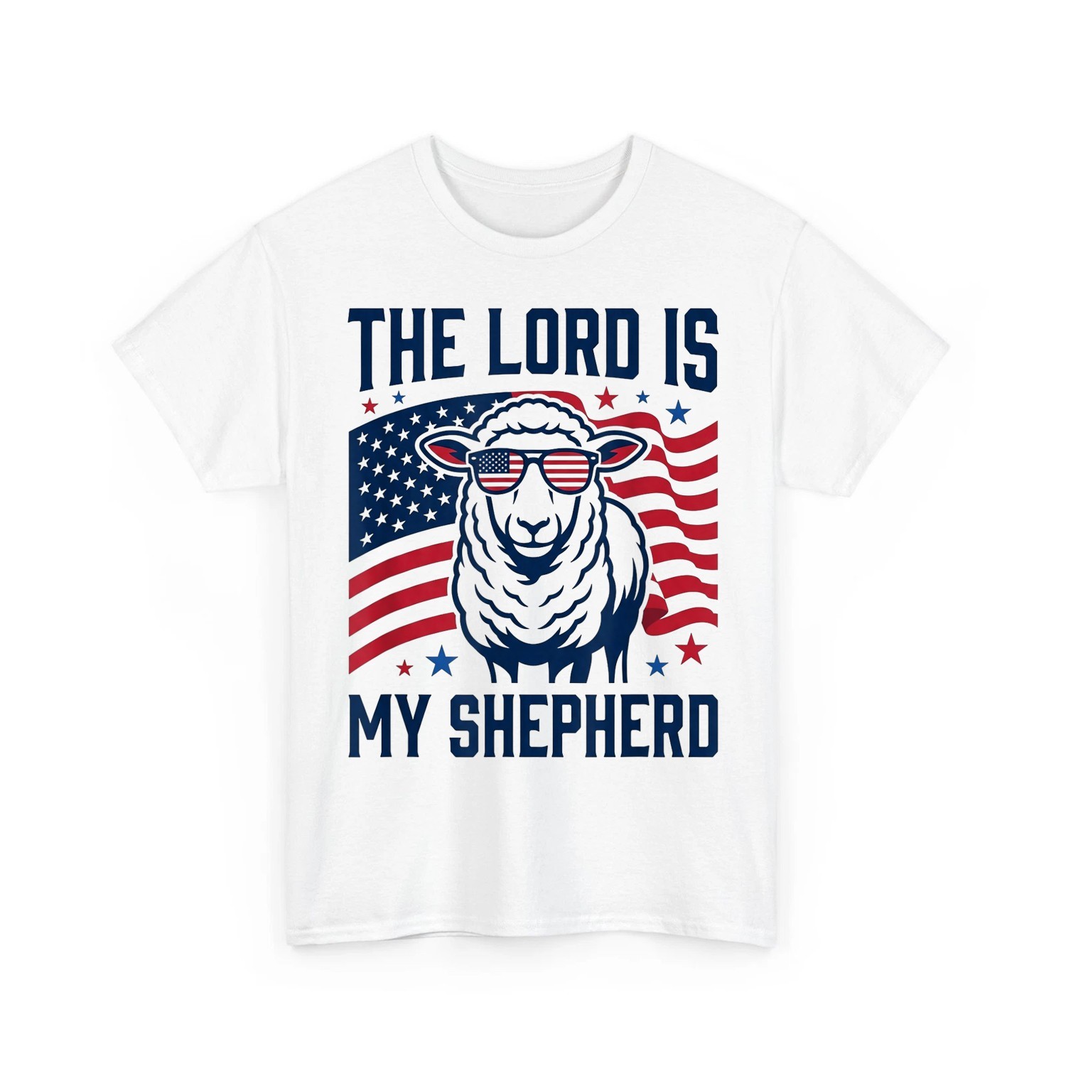 The Lord is My Shepherd Christian Faith American Sheep Unisex T-Shirt