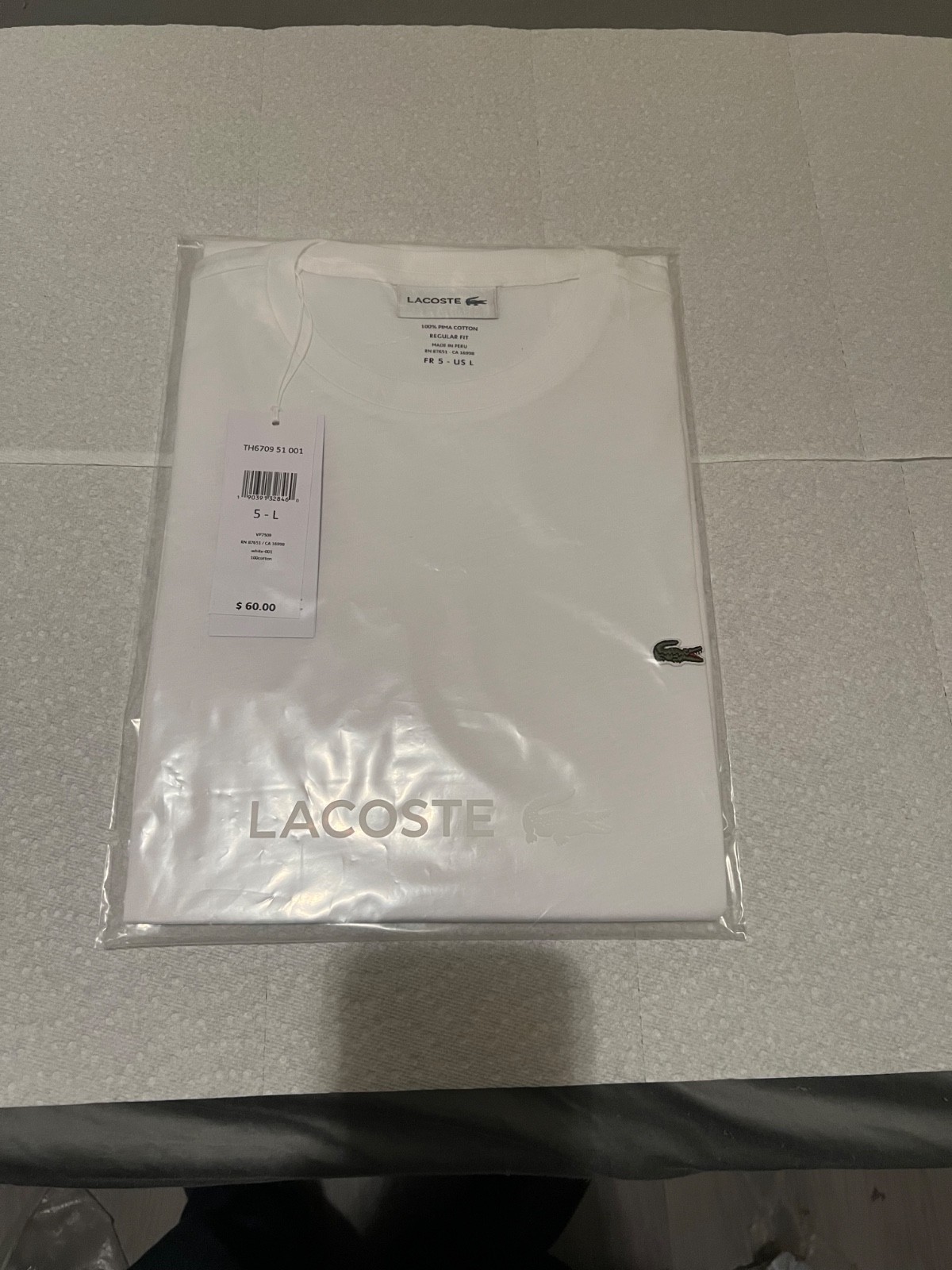 Lacoste Pima Cotton Men’s Short Sleeve Crew Neck Jersey T-Shirt TH6709