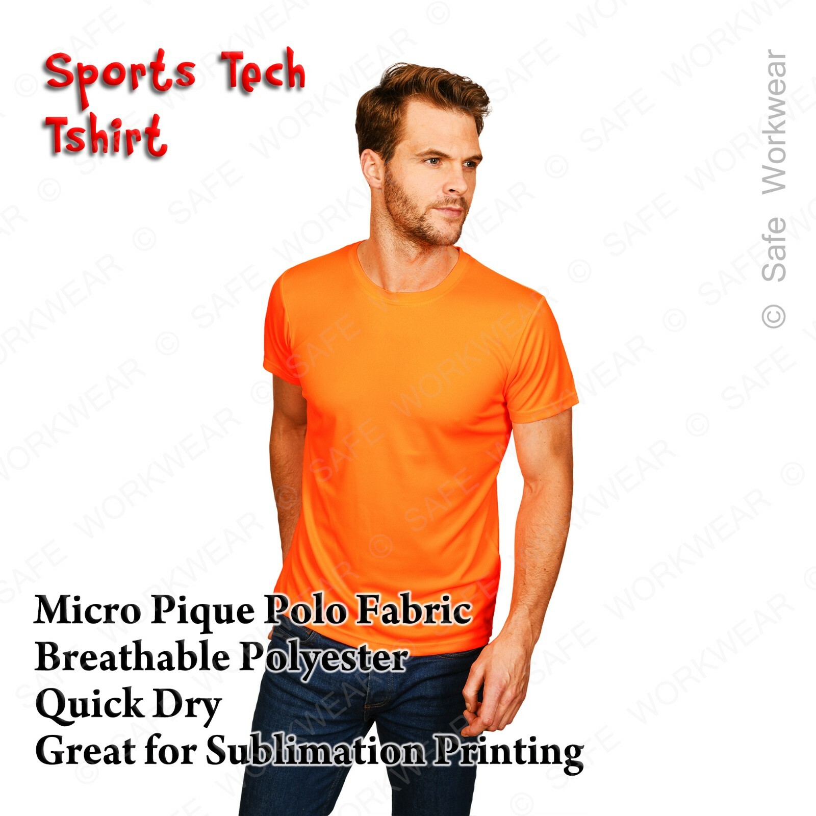 Sports Tech Tshirt – Breathable Quick Dry – Micro Pique Polo Sublimation Fabric