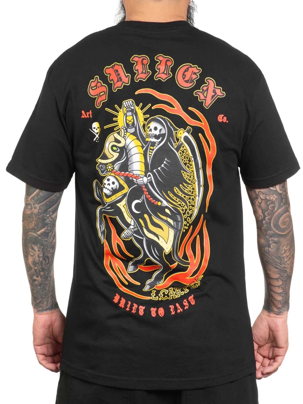 Sullen Men’s Lewis Carter Short Sleeve Standard T-shirt Tattoo Grim Reaper Tee