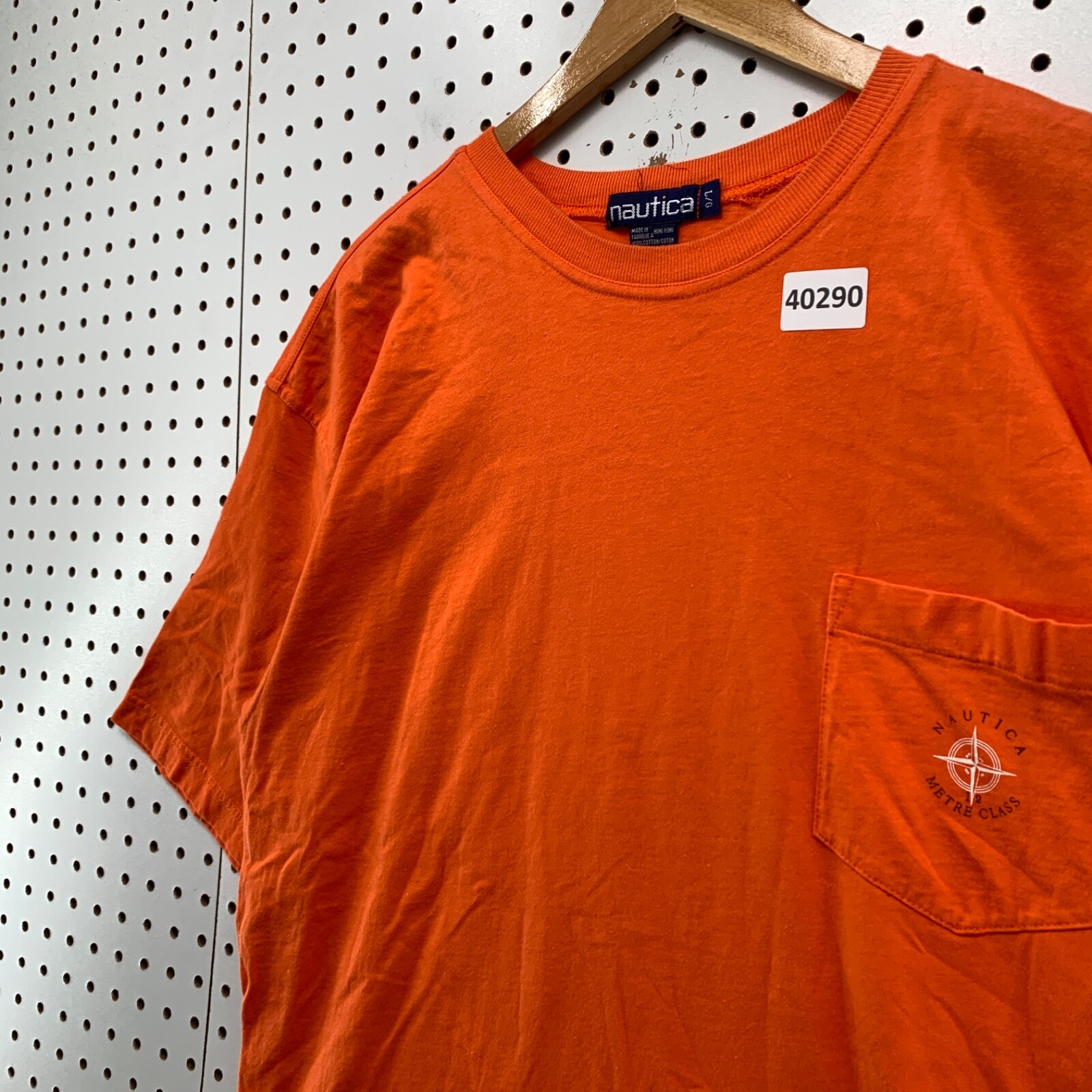 Vintage 90s Nautica Orange Sportsman Club Shirt Mens Large Oak Park Hunting