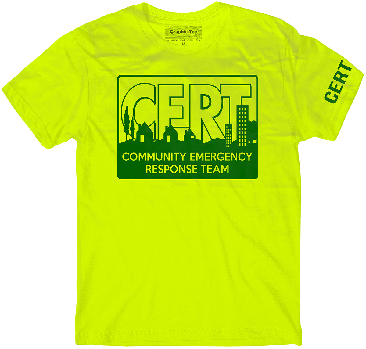 CERT Full Front t-shirt, Community Emergency Response Team t-shirt, Preparedness