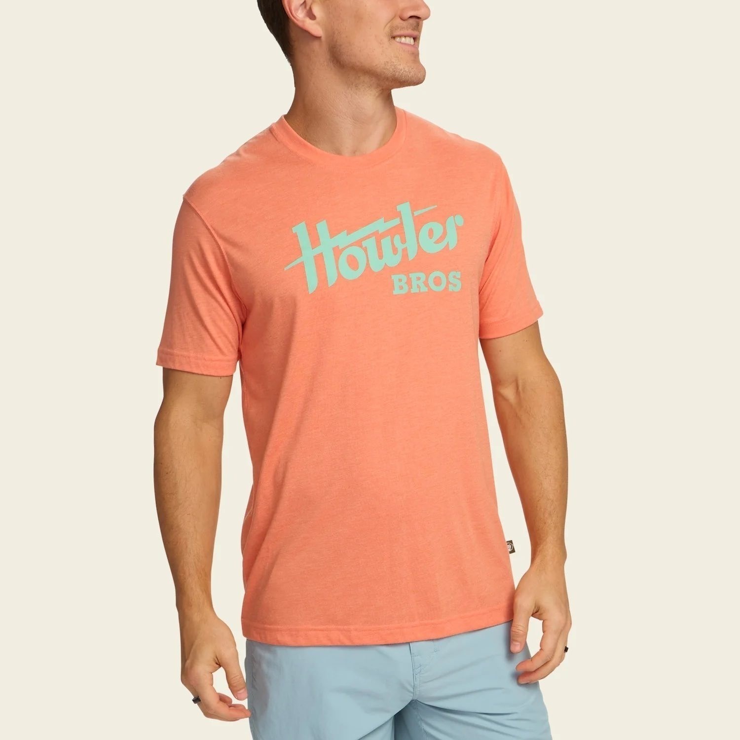 Howler Brothers Men’s Blended T-Shirt Electric Coral Heather Size Medium NWT