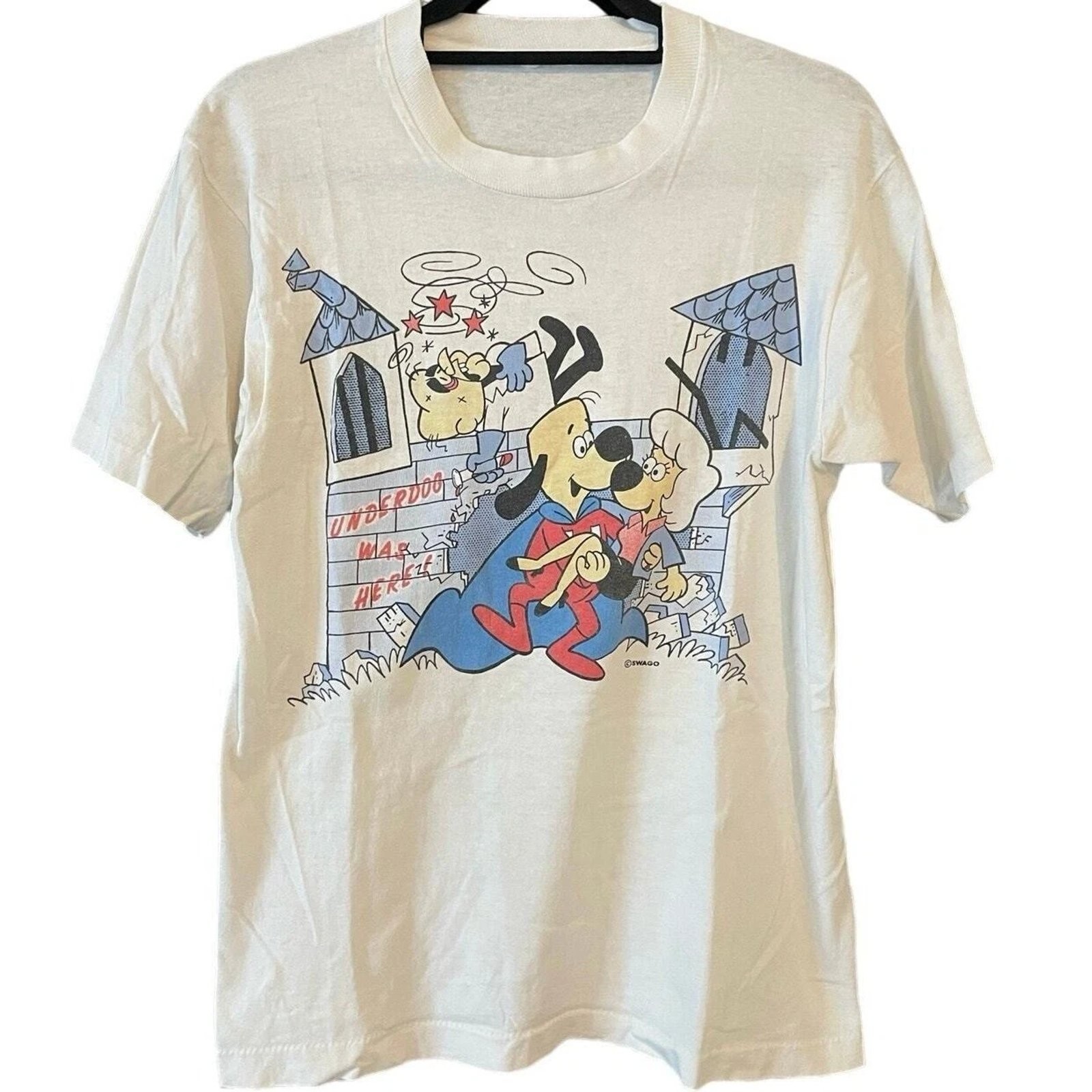 Vintage Underdog Cartoon Graphic Tee Mens T-Shirt Retro 90S TV Show Gift