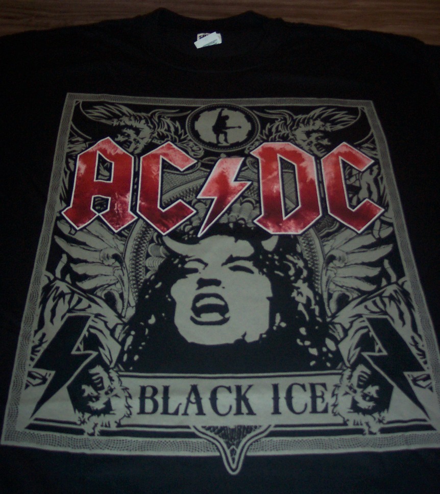ACDC AC-DC BLACK ICE Angus Young T-Shirt MENSD XL Band NEW