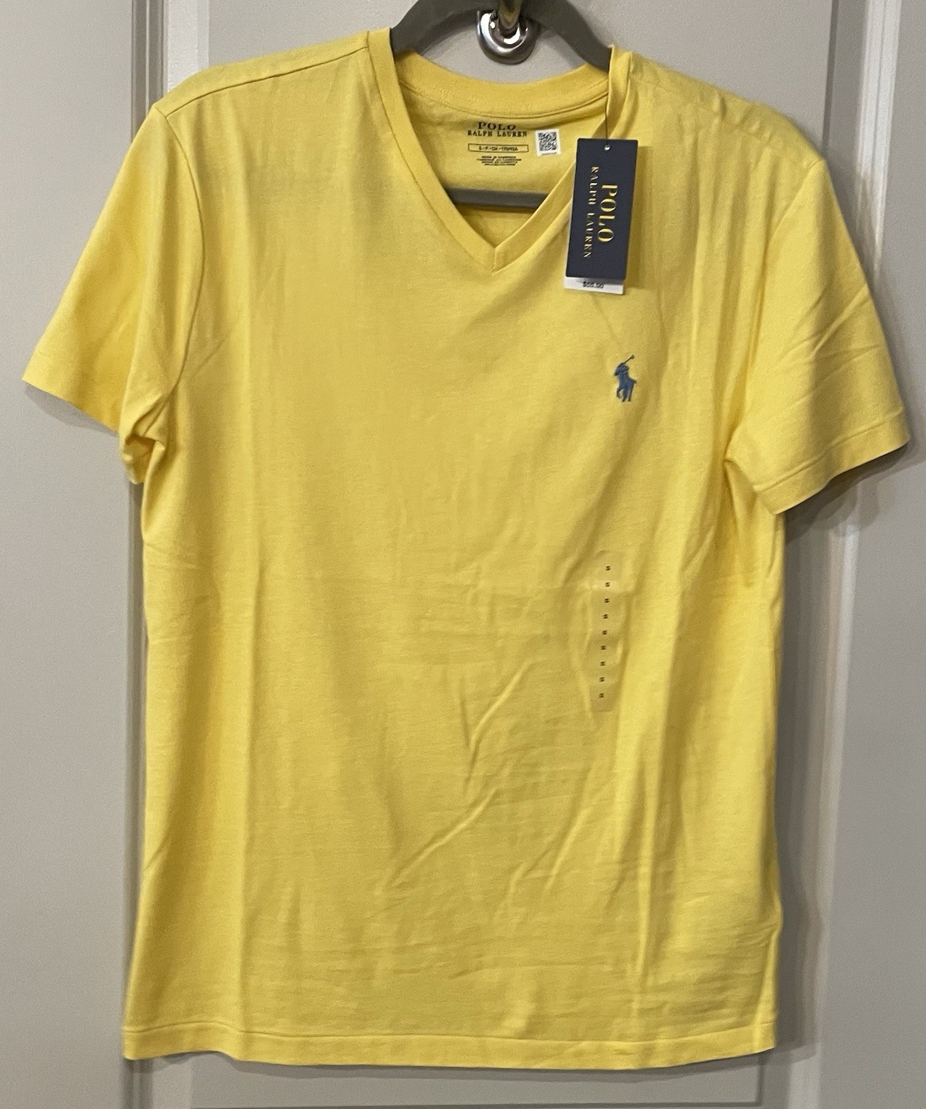 Polo Ralph Lauren V-neck cotton men’s t-shirt oasis yellow NWT Small MSRP $55