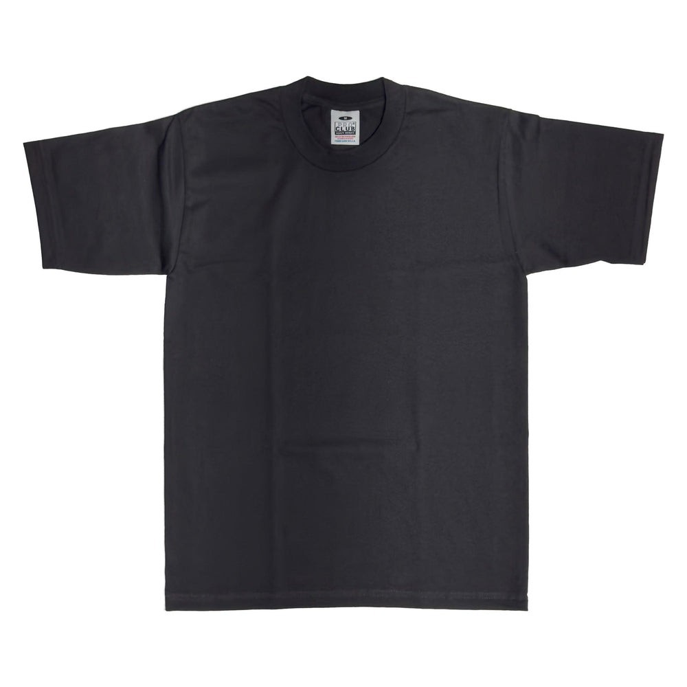 Pro Club Men’s Heavyweight Cotton Crew Neck Short Sleeve T-Shirt, Black