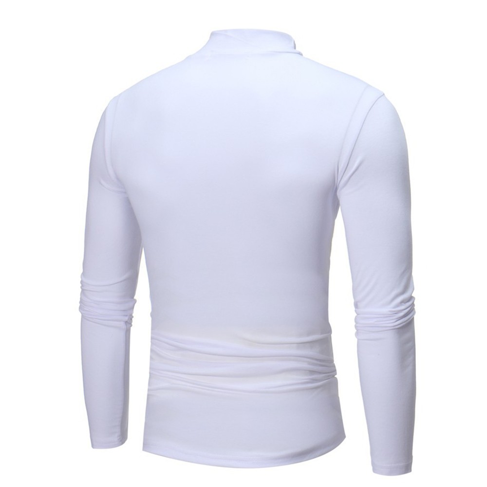 Mens High Neck Long Sleeve Polo T-Shirt Tops Winter Baselayer Turtle Neck Jumper