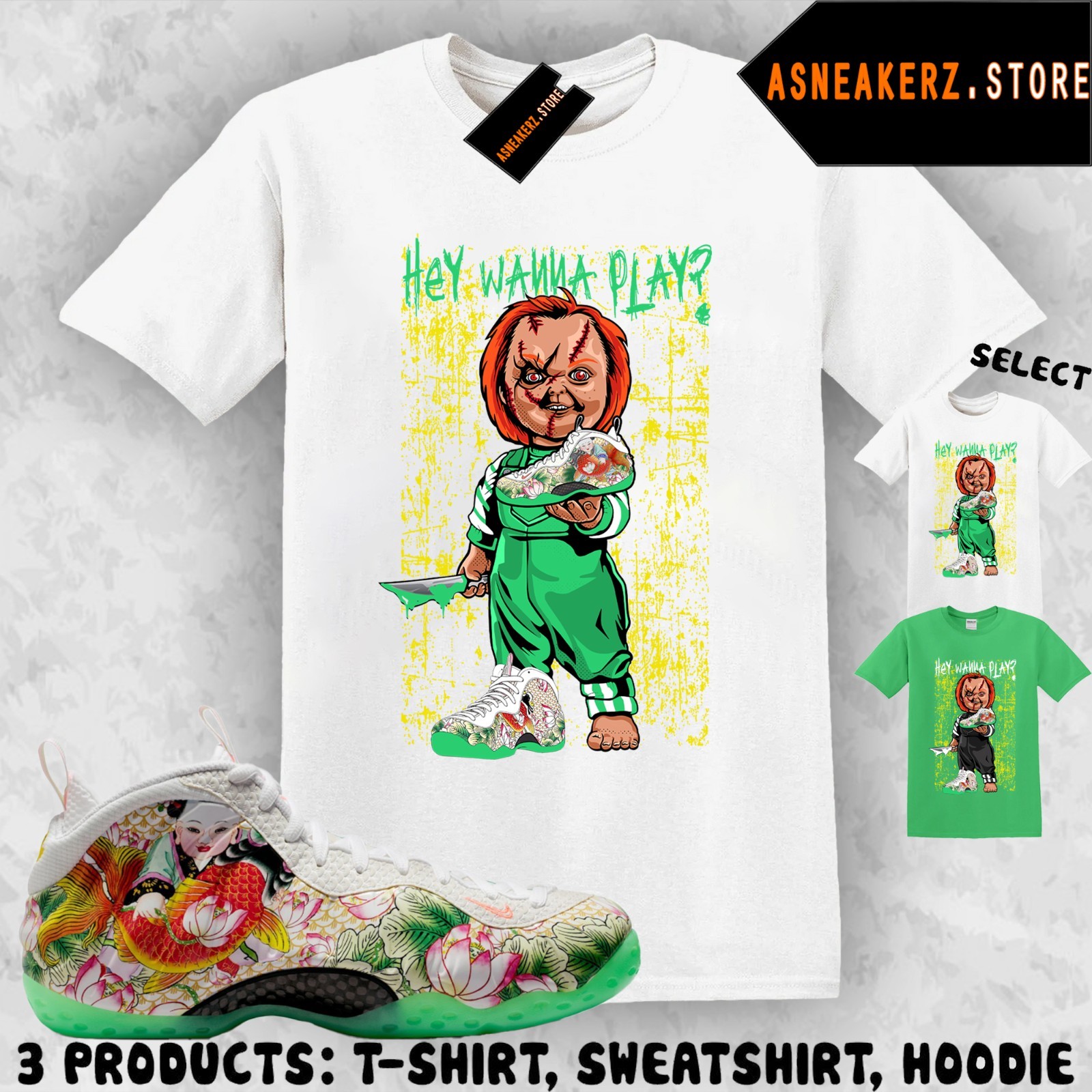 Tee Shirt Matching Foamposite One Tianjin 2.0 Match Sneaker Sneakerhead Chucky
