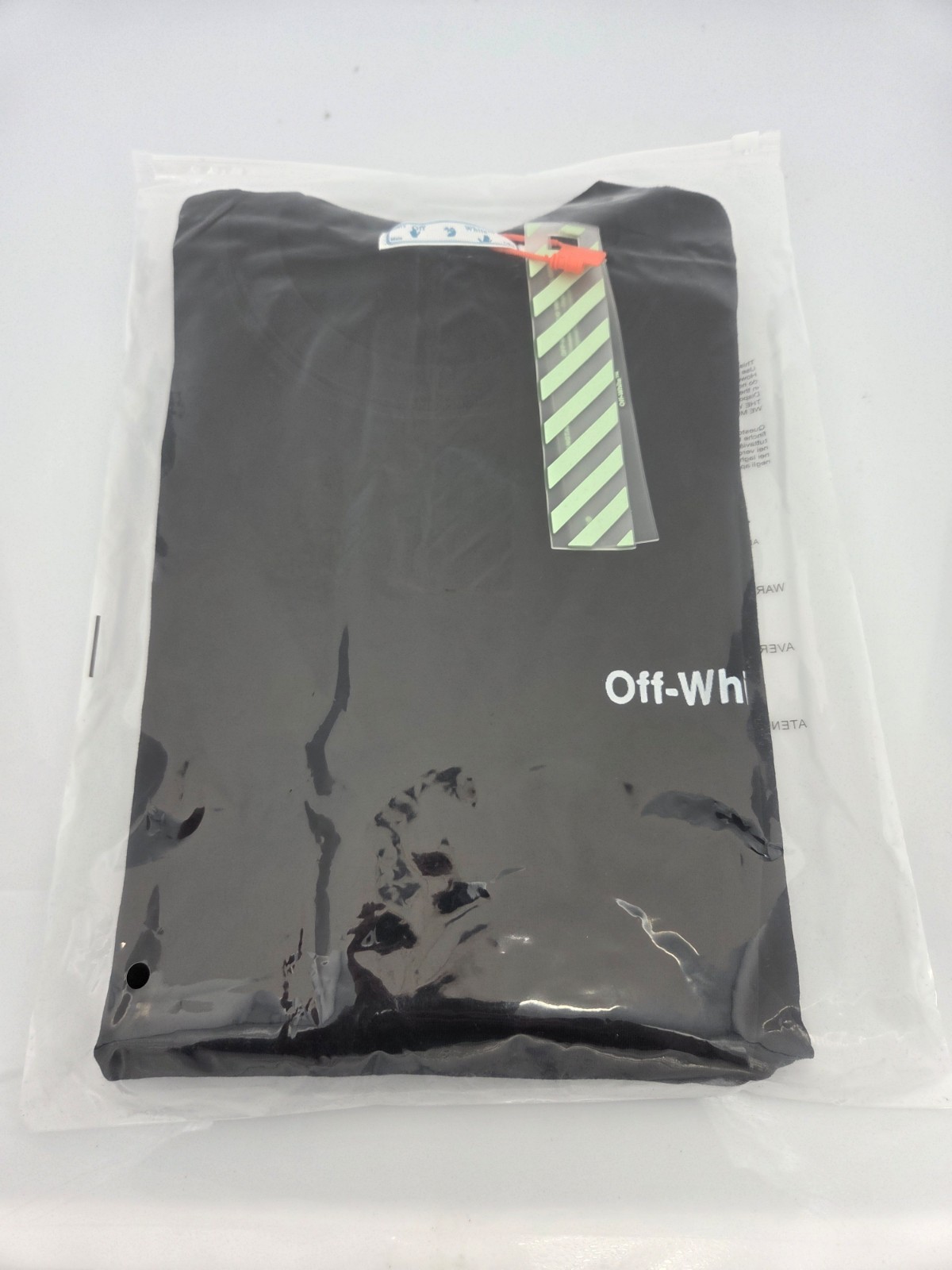Off Wht Thin Scribble Diagonal Logo Black T-Shirt Cotton Regular Fit Size T33