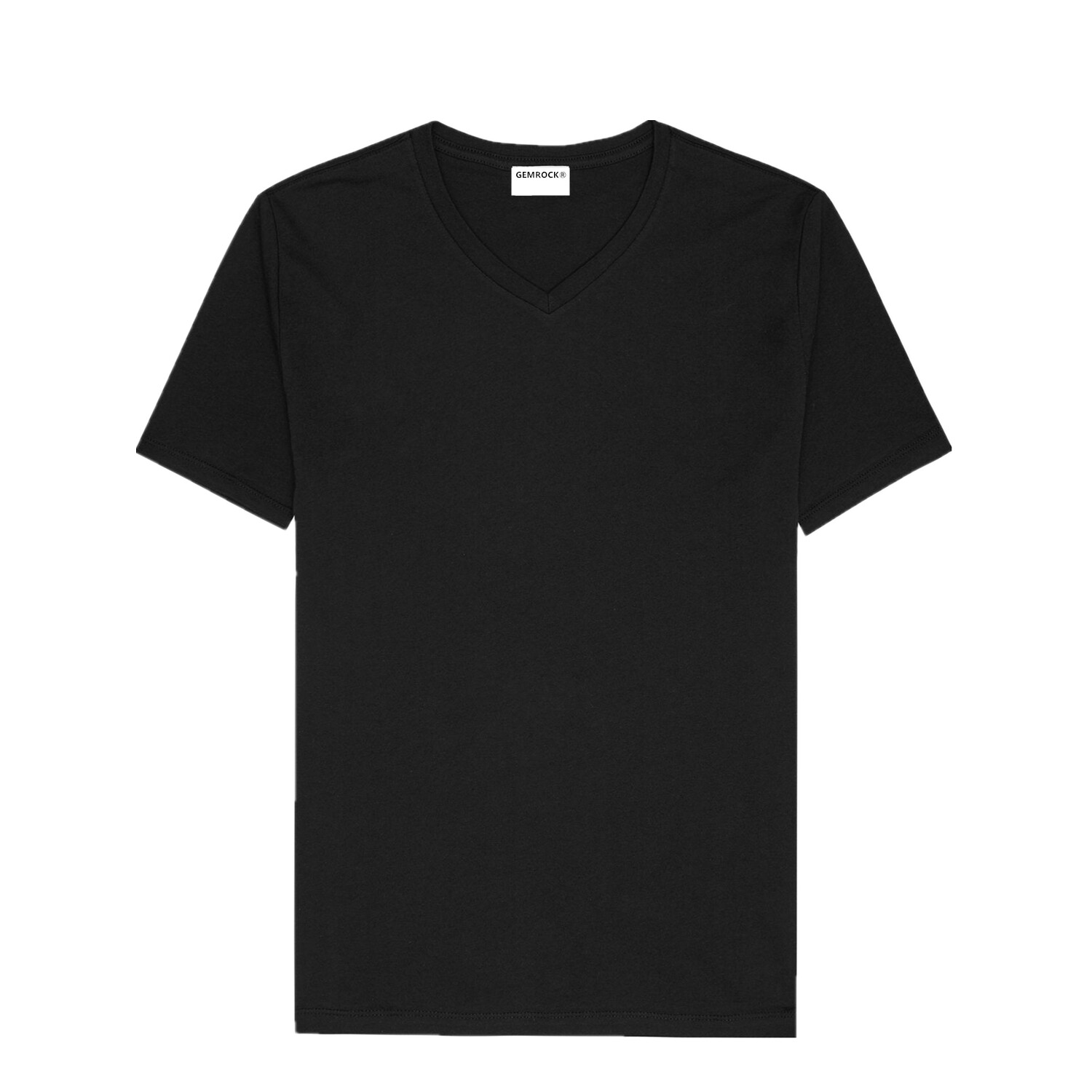 2XL 3pack Men 100% Cotton V Neck T Shirt Solid Black Short Sleeve Casual Tee