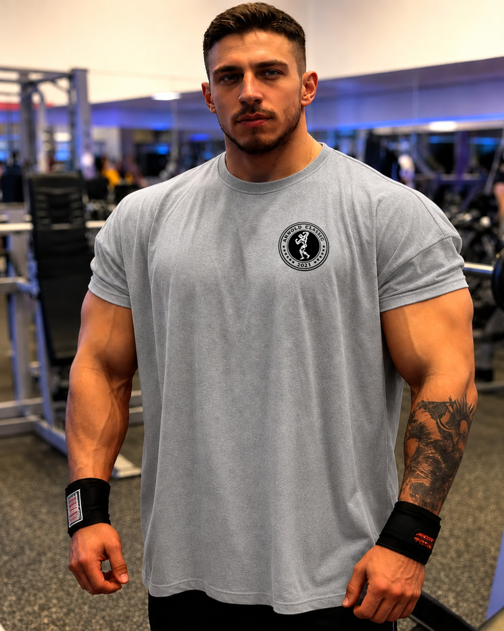 Men’s Sport Workout Oversized Cotton T-Shirt Graphic Streetwear Casual Tee