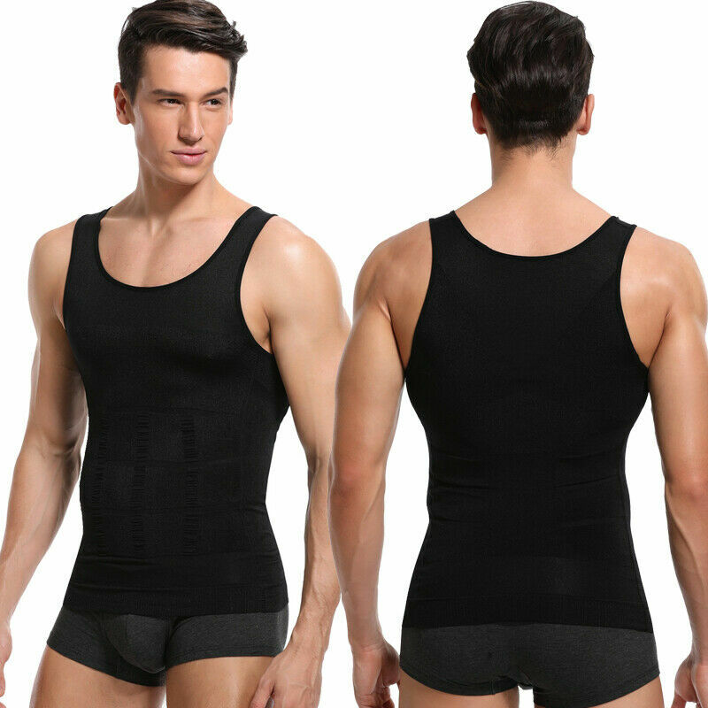Men’s Chest Compression Shaping Vest Tummy Control Shirt Hide Gynecomastia Moobs