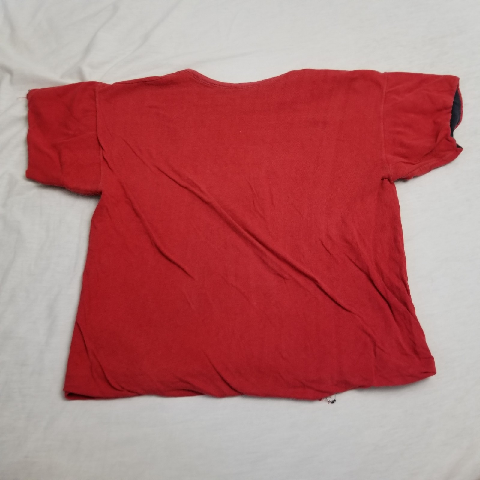 Vintage 70s Double Face T Shirt Mends Medium Blue Red Gym Athletic Reversible